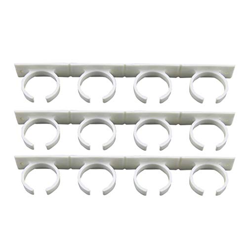 VALINK 3-Pack Spice Gripper Clip Set - 20 Clips for Organizing Kitchen Spice Jars, Seasoning Storage Rack - Wall Mount or Cabinet Door Mount - White - Perfect for Pantry, Spice Cabinet & Kitchen Organization