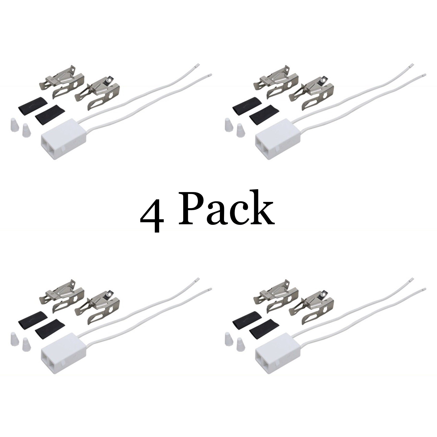 4 Pack Ceramic Receptacle Kit - Durable Electrical Outlet Box for Home, Office & Workshop Use
