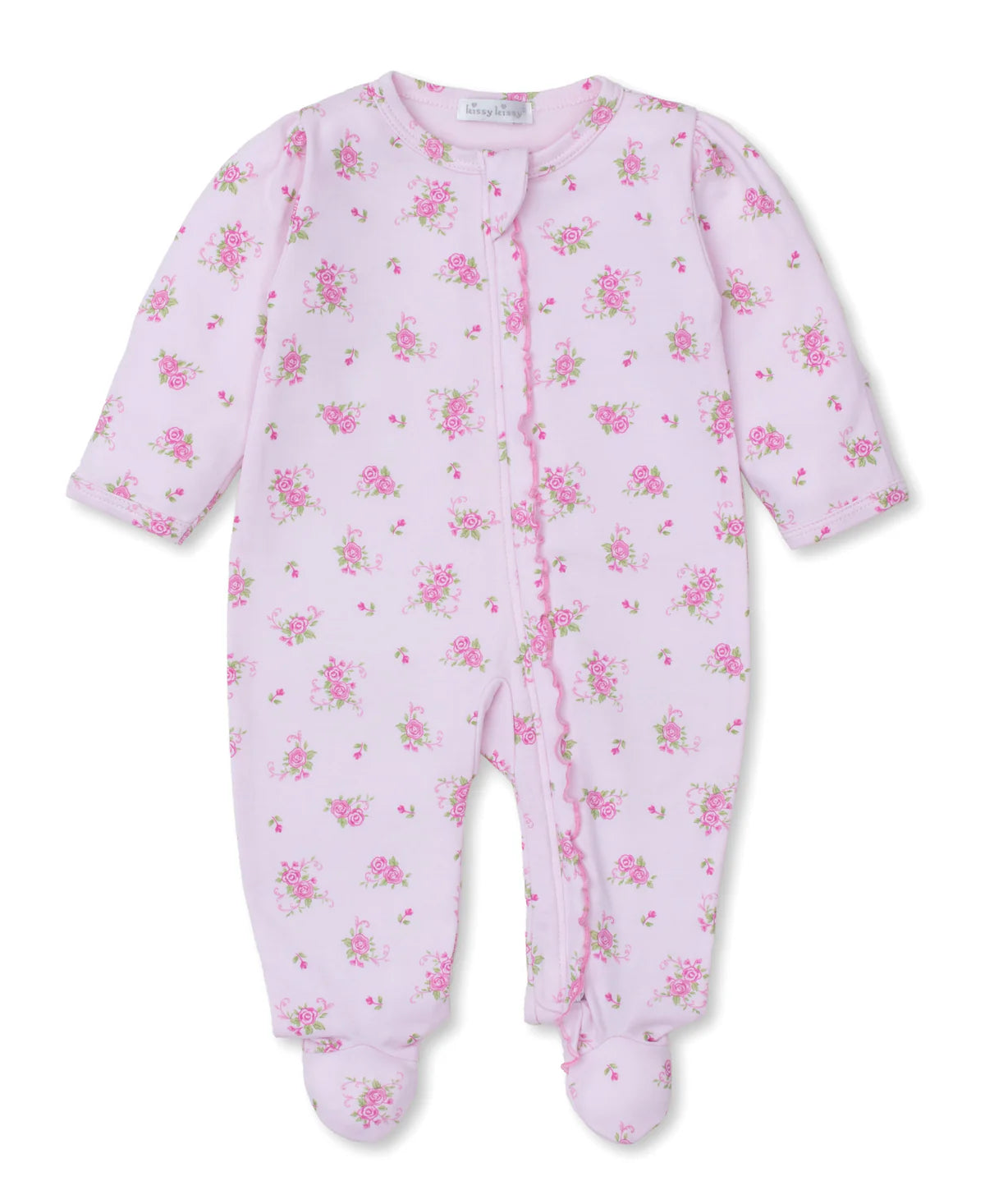 Pink Rose Printed Baby Zip-Up Footie Pajamas - Soft & Cozy Sleepwear for Infants & Toddlers - Perfect for Nursery, Bedtime & Winter Comfort