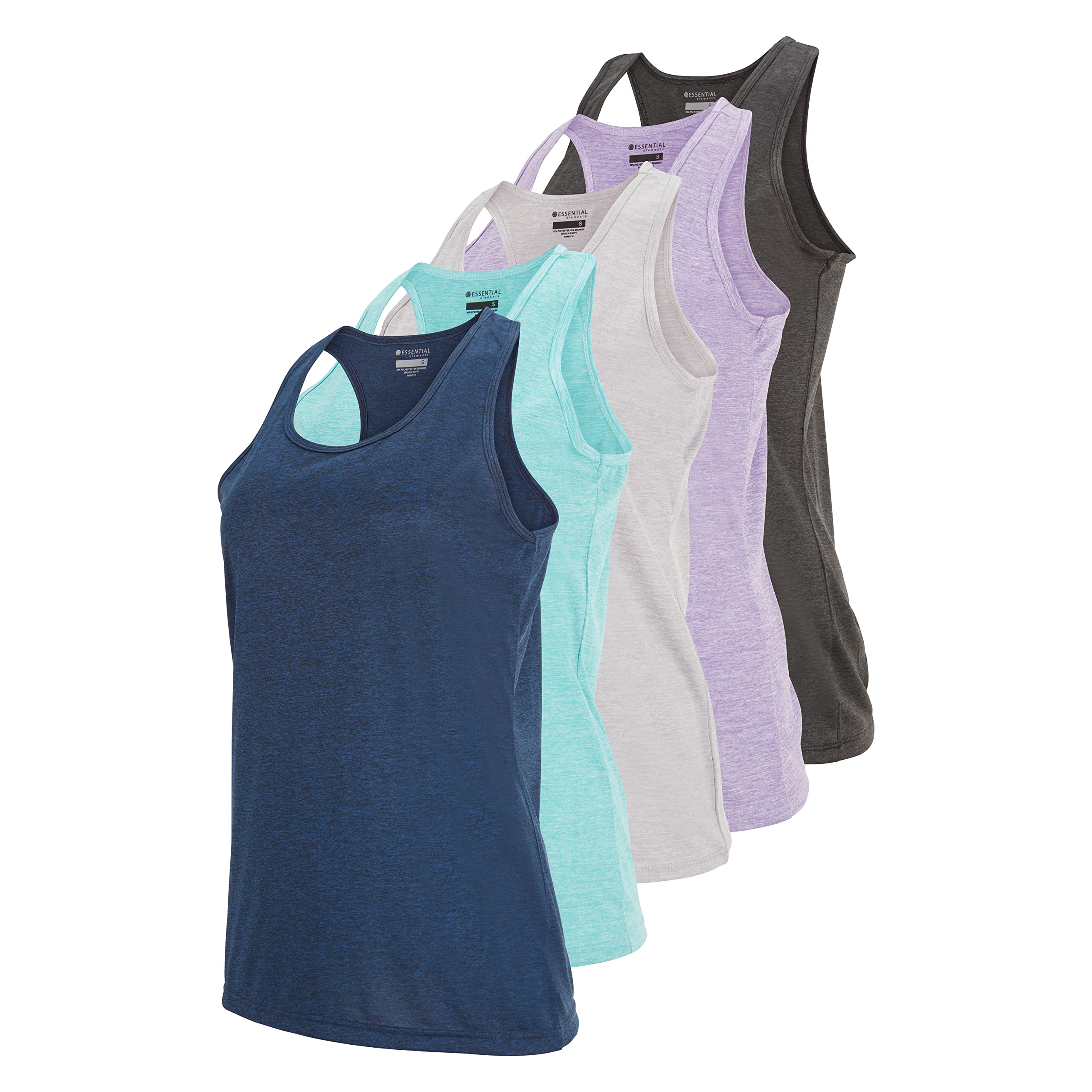 5 Pack Women's Racerback Tank Tops - Breathable Athletic Shirts for Yoga, Gym & Workout - Comfortable Fitness Apparel for Running, Pilates & Active Lifestyle