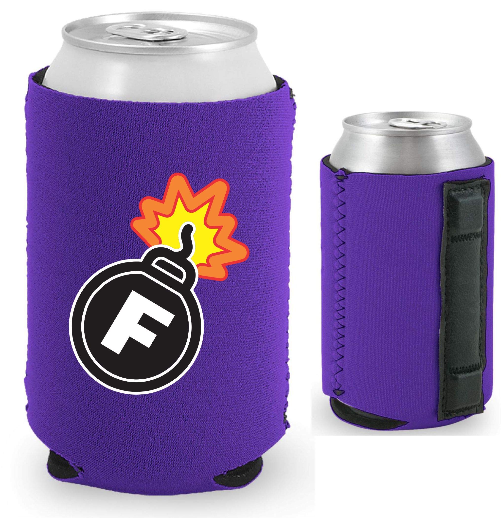 F Bomb Magnetic Can Cooler - Insulated Beer Can Holder for Cans & Bottles (Purple, 1 Pack) - Perfect for Pool Parties, BBQs & Outdoor Adventures