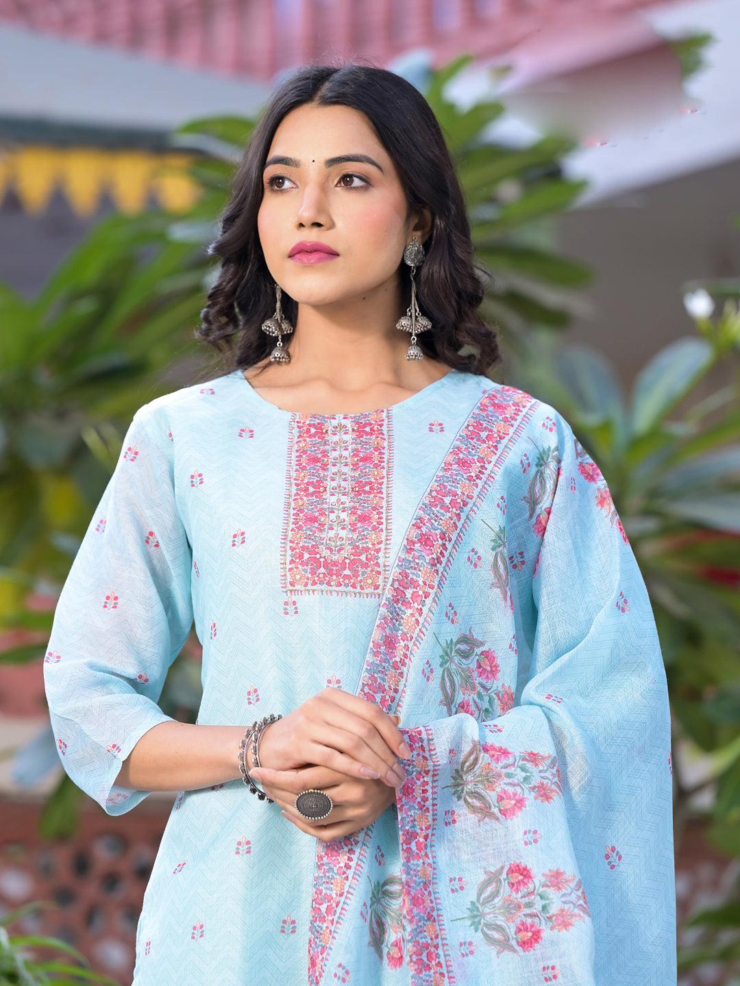 Stylish Blue Printed Pant Suit for Women - Fashionable Designer Outfit for Office Wear, Parties & Special Occasions