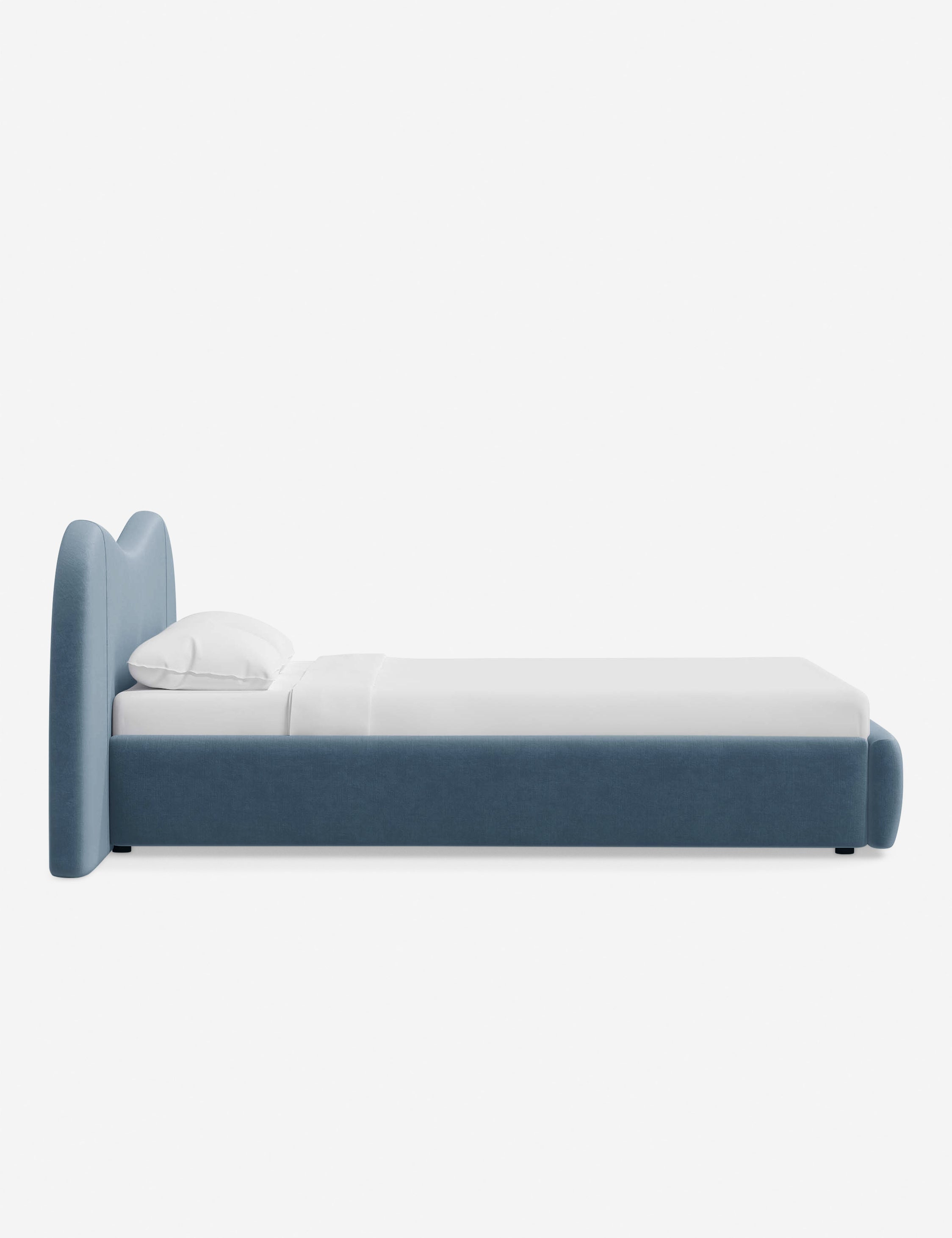 Sarah Sherman Samuel Gladys Extended Headboard Platform Bed - Modern Wooden Bed Frame with Upholstered Headboard for Bedroom, Guest Room, or Master Suite