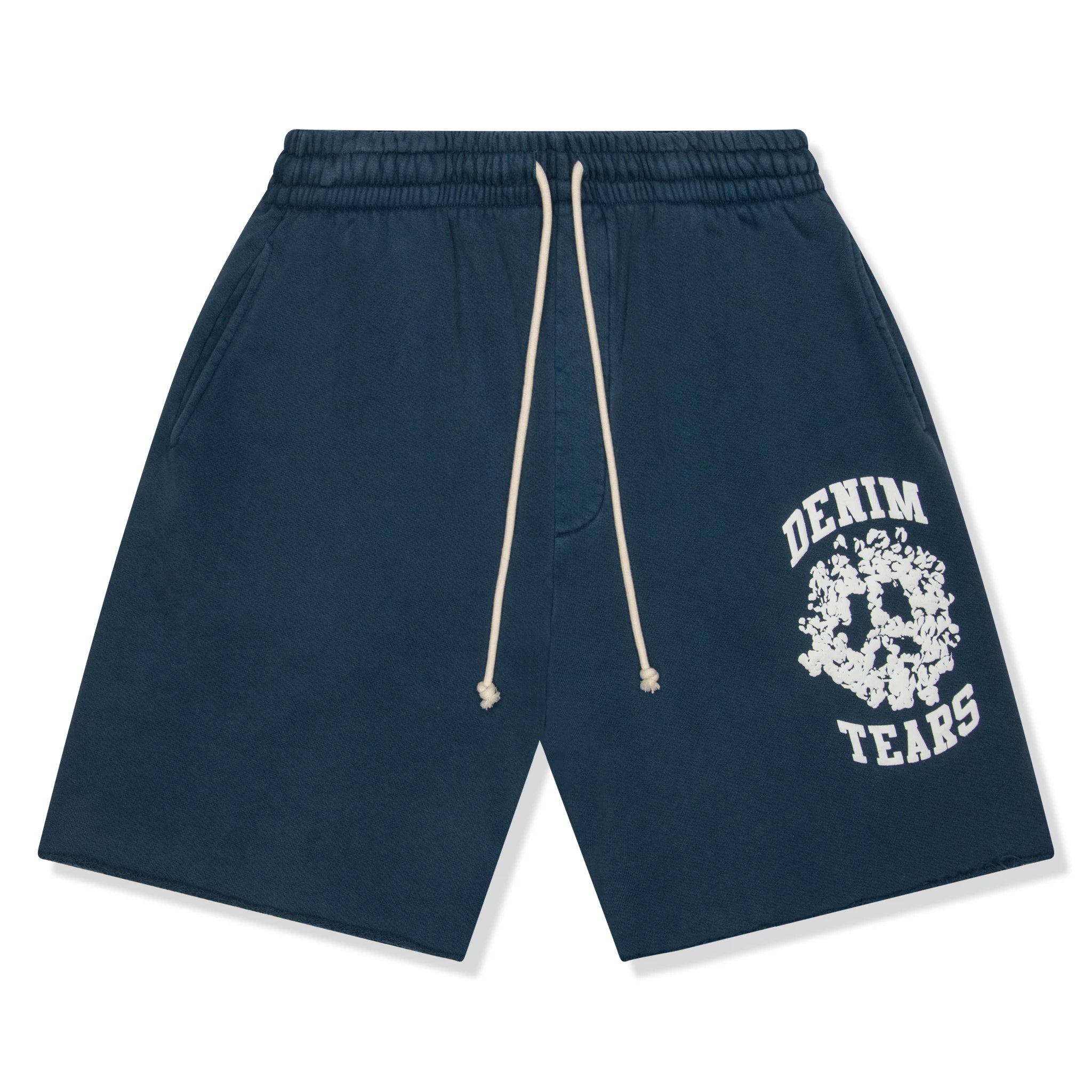 Denim Tears University Navy Denim Shorts for Men - Trendy Casual Streetwear for Summer Outfits & Beach Vacations