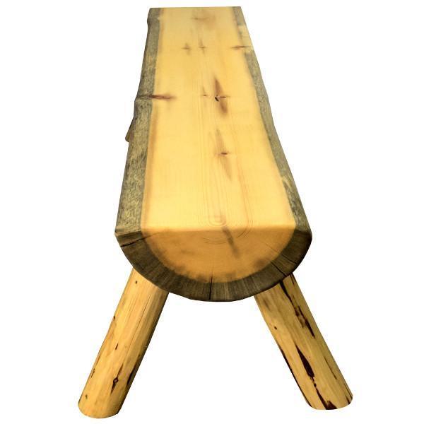 Rustic Half Log Plank Bench - Natural Wood Outdoor Seating for Garden, Patio, and Backyard Decor - Perfect for Camping, Picnics, and Relaxation