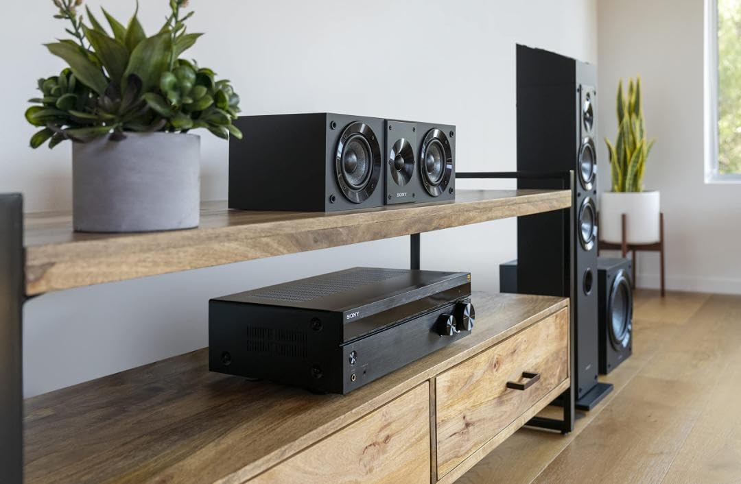 Sony SSCS8 2-Way 3-Driver Center Channel Speaker - Black | 4 Bookshelf Speaker System for Home Theater & Surround Sound | Perfect for Movies, Gaming & Music Listening