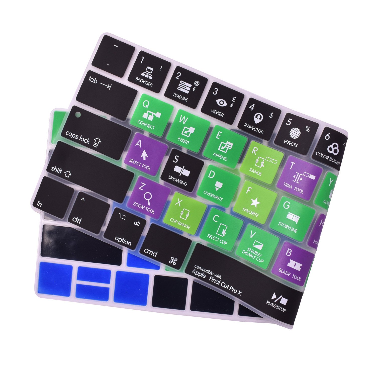 Apple Final Cut Pro X Shortcuts Keyboard Cover for Touch Bar MacBook Pro 13/14/16 Inch (M1/M2/M1 Pro/M2 Max) - Compatible with 2016-2024 Models - Perfect for Video Editing & Content Creation
