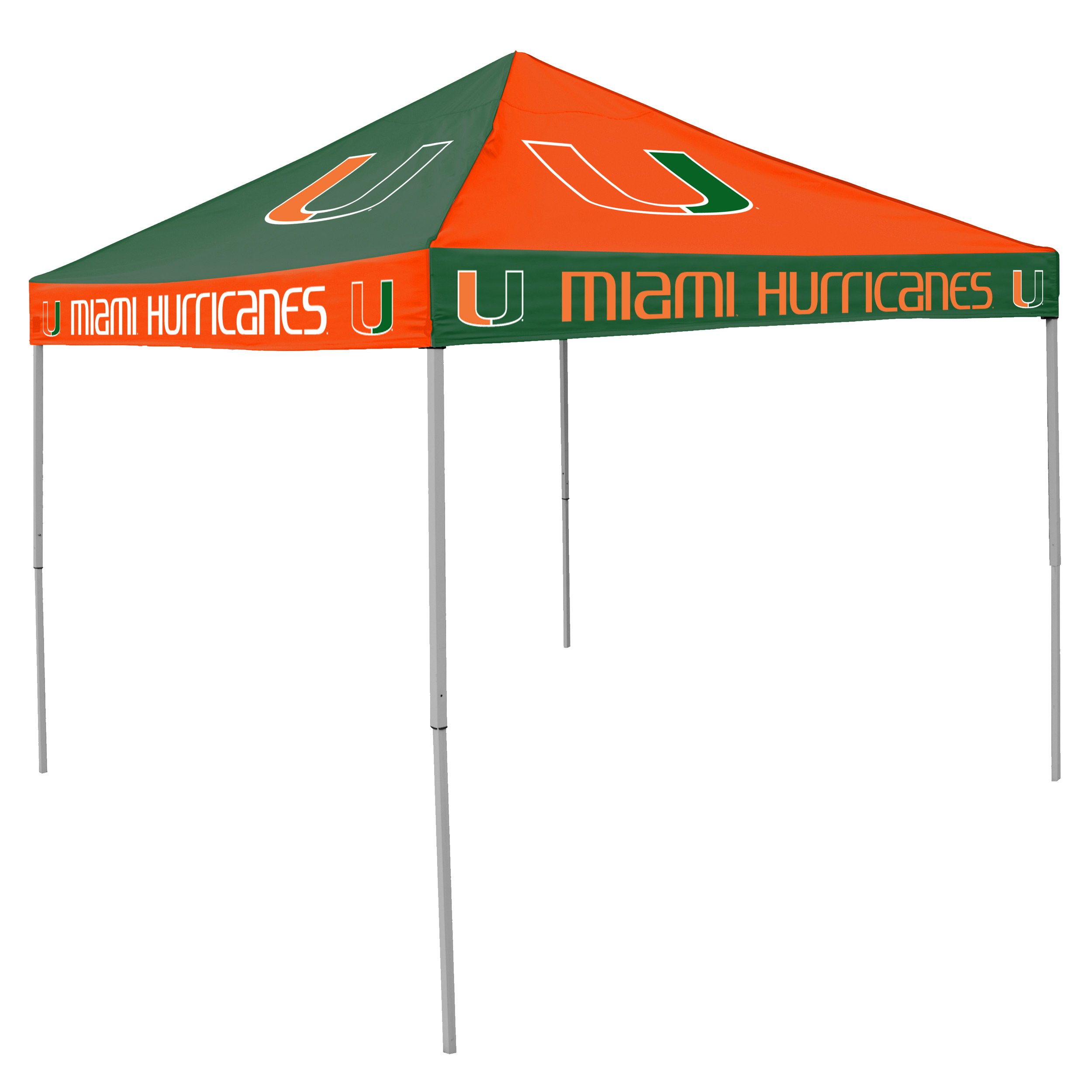 NCAA Miami Hurricanes 9x9 Foot Pinwheel Tailgating Canopy - Multicolor Portable Shelter for Game Day, Beach & Outdoor Events - Officially Licensed College Team Gear