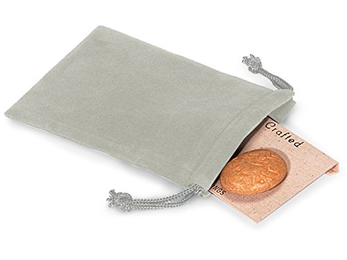 100 Pack Solid Gray Velour Jewelry Pouches 3