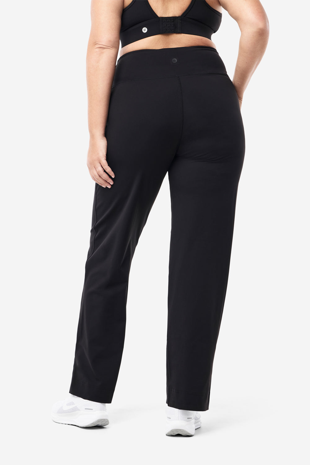 Wide Leg Base Pants for Women - High Waisted Stretchy Comfortable Black Trousers | Perfect for Work, Office, Casual & Lounge Wear