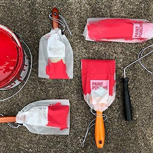 Allway Paint Poncho Disposable Protective Cover - Clear Plastic Painting Smock for DIY Projects, Home Renovation & Art Classes