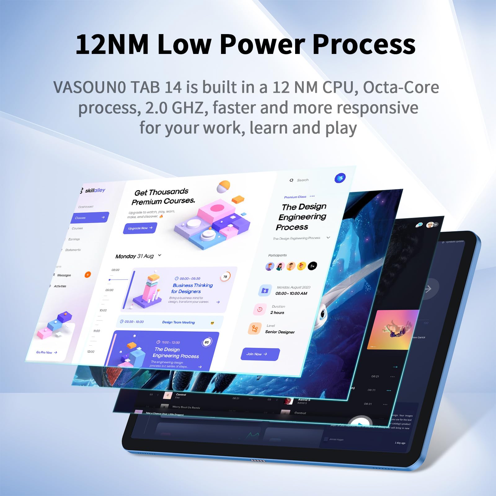 VASOUN Android 11 Tablet 10.4 Inch - 16GB RAM (8GB+8GB Expandable) 256GB Storage, 4G LTE Dual SIM, 2.0GHz Octa-Core Processor, 2K IPS Display, 8000mAh Battery, 2.4G/5G WiFi, Bluetooth 5.0 with PU Leather Case - Perfect for Gaming, Streaming & Productivity on the Go