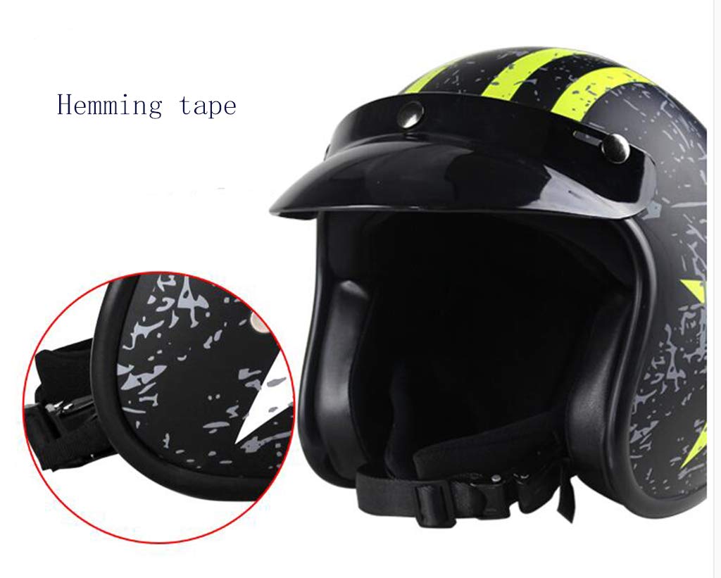 Retro Half Helmet DOT Approved - Open Face Motorcycle Helmet with Sun Visor for Men & Women - Perfect for Cruiser Rides