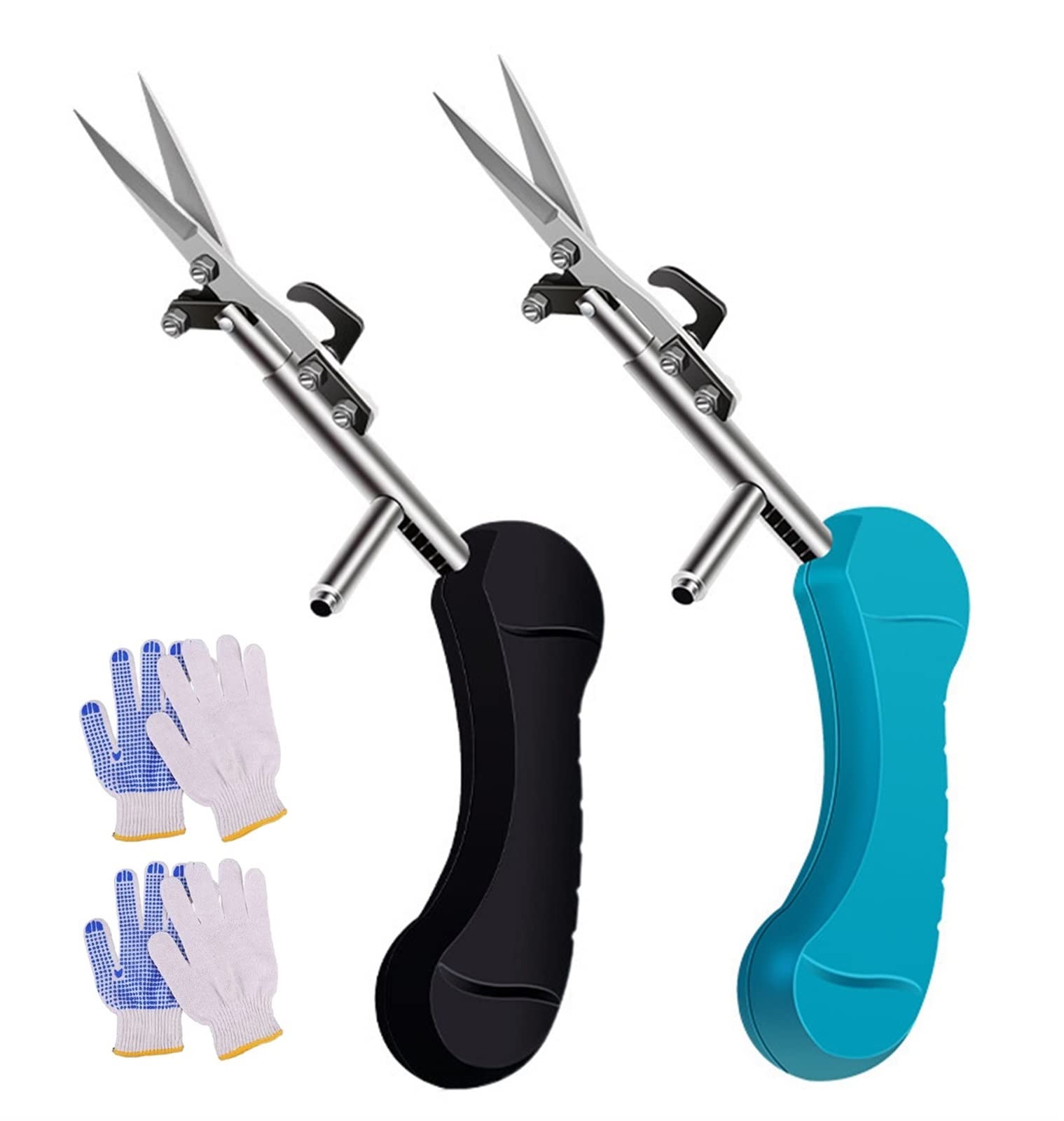 Portable Stainless Steel Gardening Scissors - Sharp Pointed Hand Pruner for Trimming Flowers, Trees & Live Plants | Includes Protective Gloves (Green+Black) | Perfect for Home Garden, Landscaping & Florist Use