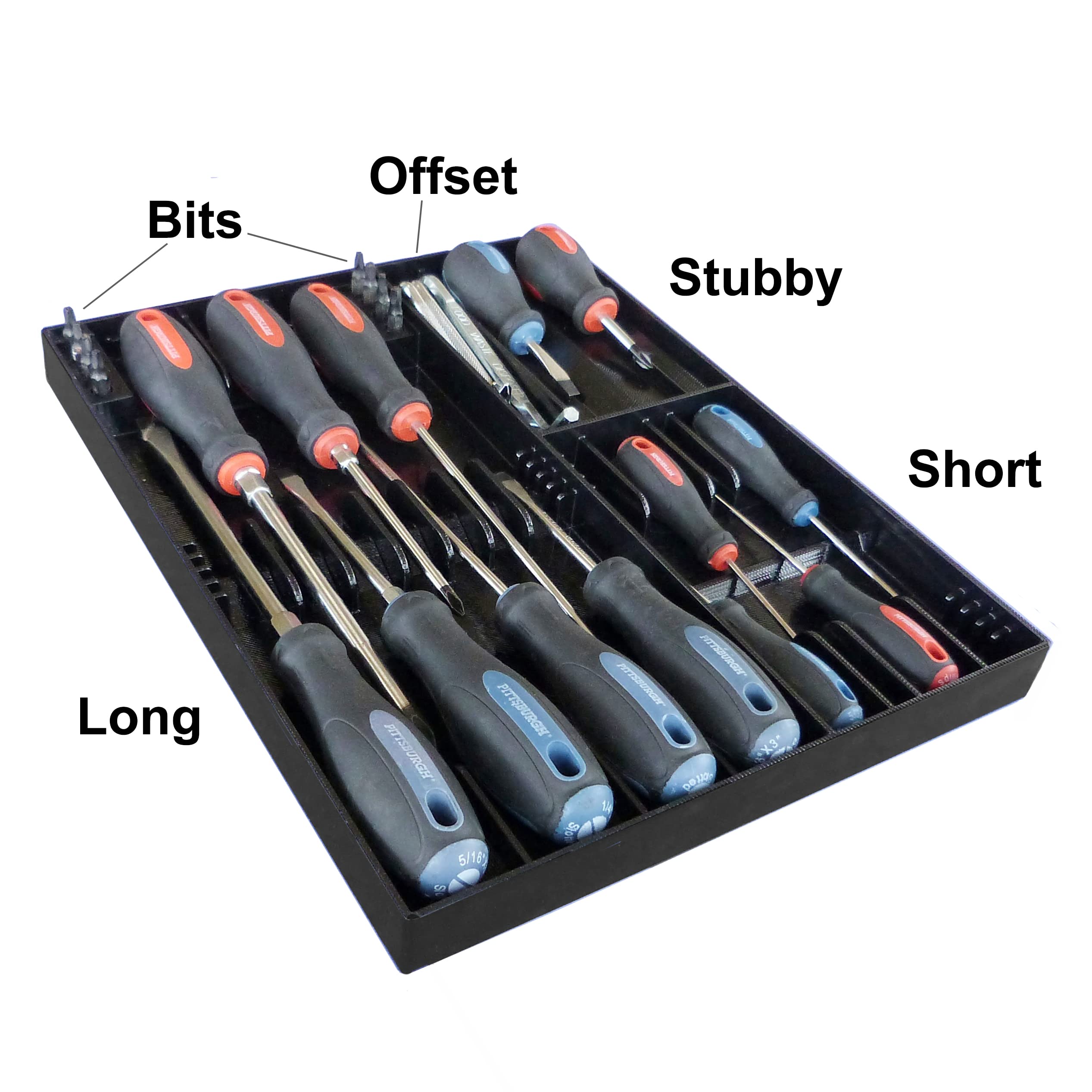 Black Screwdriver Organizer - Heavy Duty Tool Holder for Workshop & Garage Storage - Perfect for DIY, Home Repair, and Professional Use