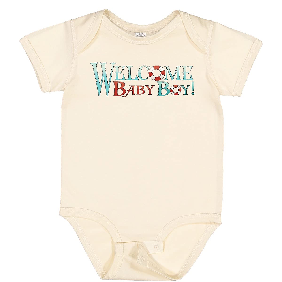 Inktastic Nautical Welcome Baby Boy Bodysuit - Soft Cotton Onesie for Newborns & Infants - Perfect for Baby Showers, Birth Announcements & First Photos