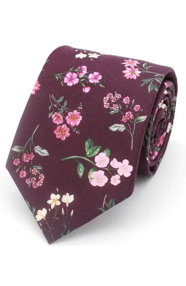 L.A. Smith Annie Tie and Hank Set - Premium Liberty Fabric Necktie & Pocket Square Set | Perfect for Weddings, Business Meetings & Formal Events