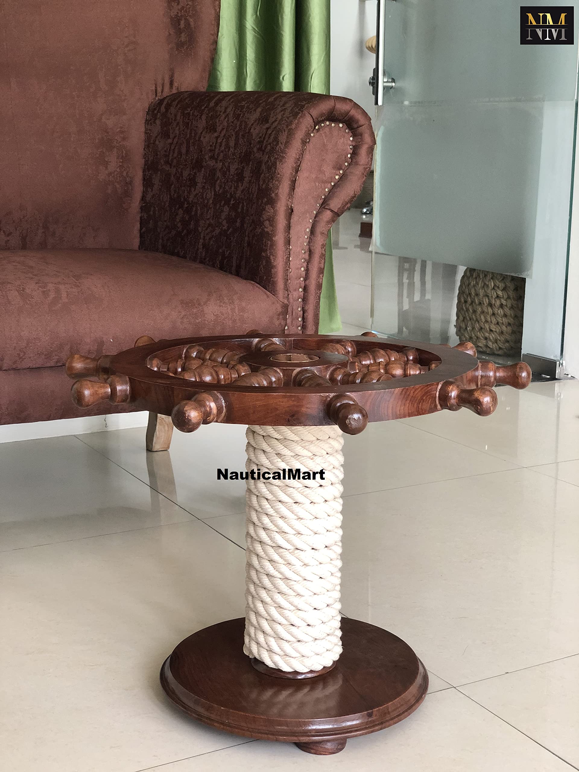 NauticalMart Beaufort Round Accent Table 24