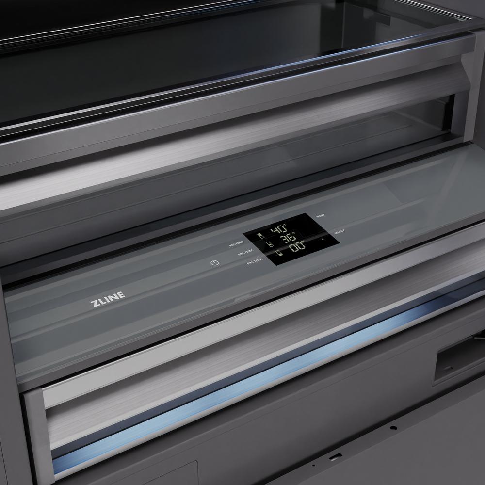 ZLINE 36 Inch 19.8 Cu Ft Panel Ready Built-In Bottom Freezer Refrigerator with Water Dispenser & Ice Maker - Graphite Gray Interior (GRBIT 36) - Perfect for Modern Kitchens & Open Concept Homes