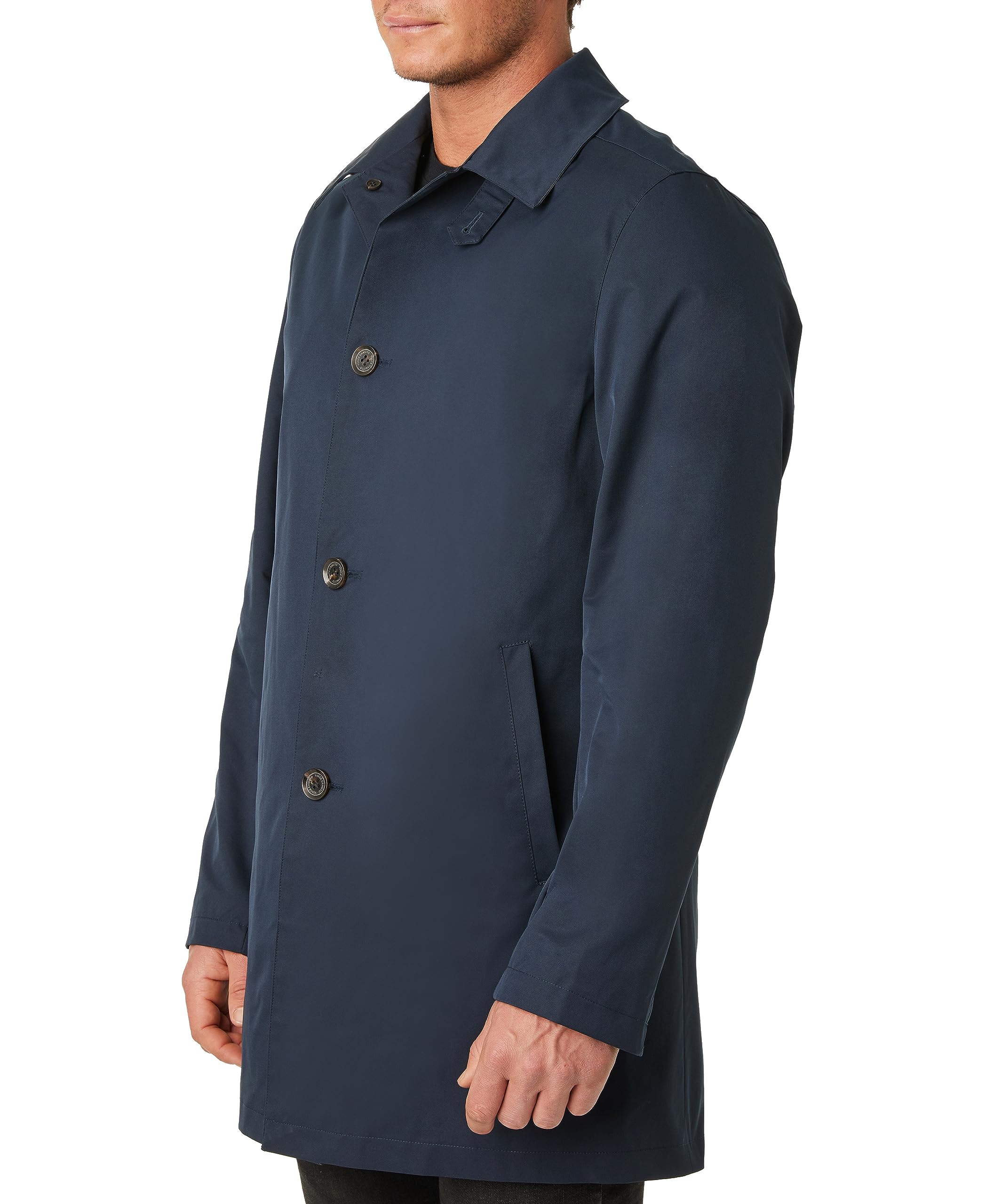 Vince Camuto Men's Classic Blue Trench Coat - Waterproof Long Coat for Business & Casual Wear, Large Size | Perfect for Office, Travel & Outdoor Activities