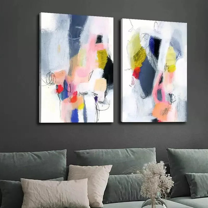 2Pcs Art Deco Classic Modern Abstract Canvas Wall Art - 50x75cm Framed High Quality Print - 100% Australian Made - Ready to Hang - Perfect for Living Room, Bedroom & Office Decor