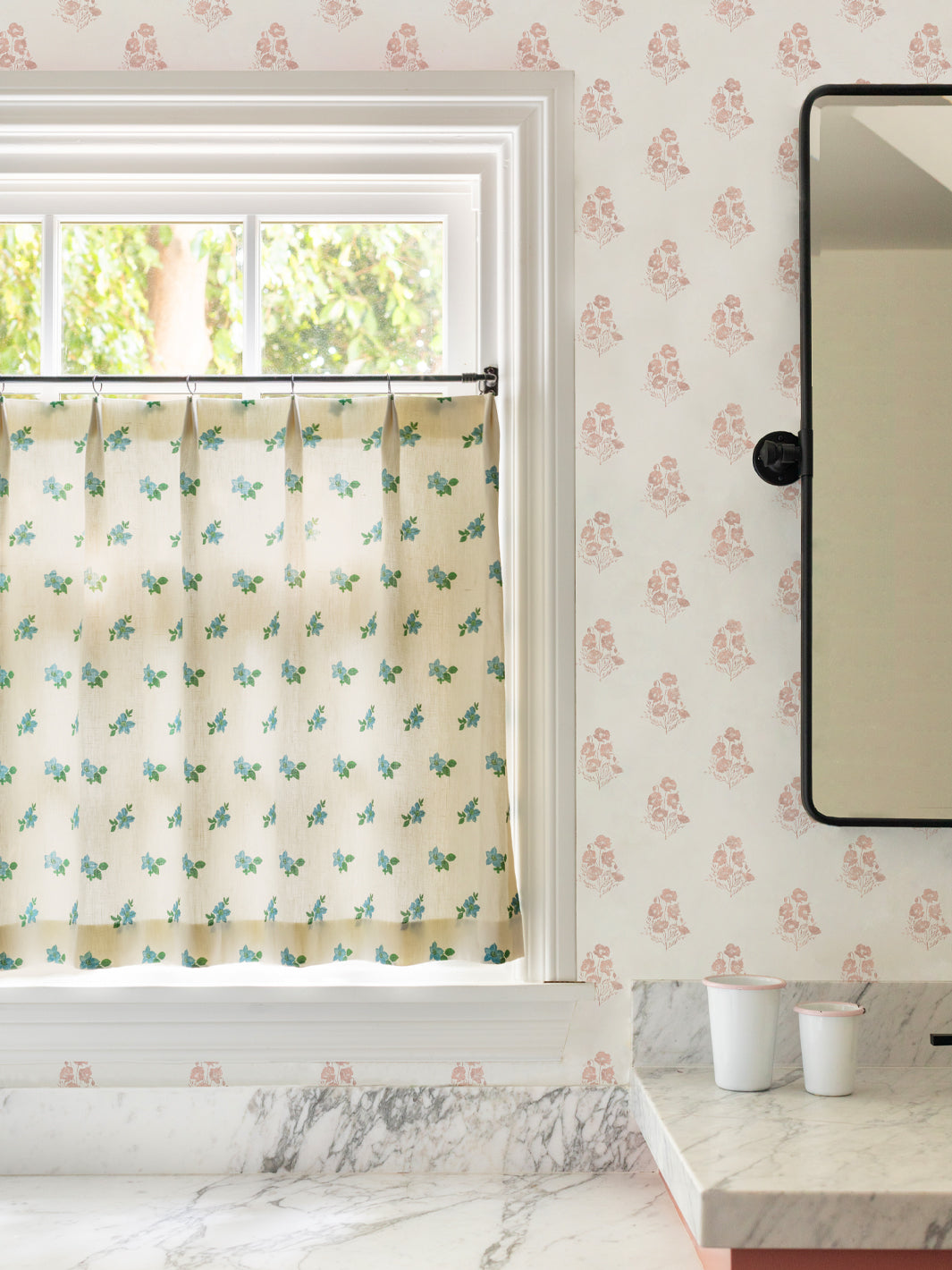Nathan Turner California Poppy Wallpaper - Pink Floral Peel & Stick Wallpaper for Bedroom, Nursery, or Living Room Decor