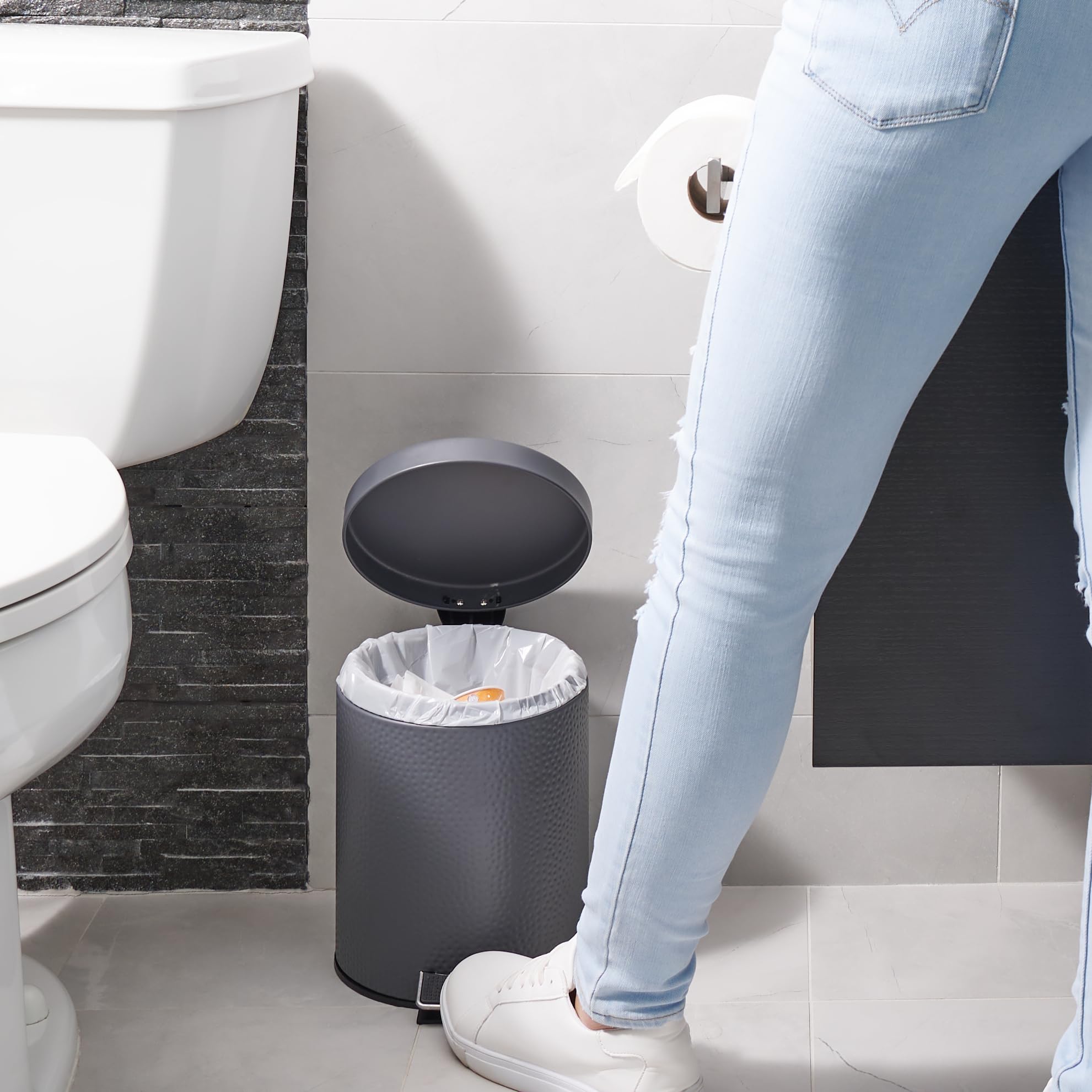 Plasticplace White Drawstring Trash Bags - 100 Count, 2.6-3.2 Gallon (10-12 Liter) - Compatible with Simplehuman Code C - 14.75