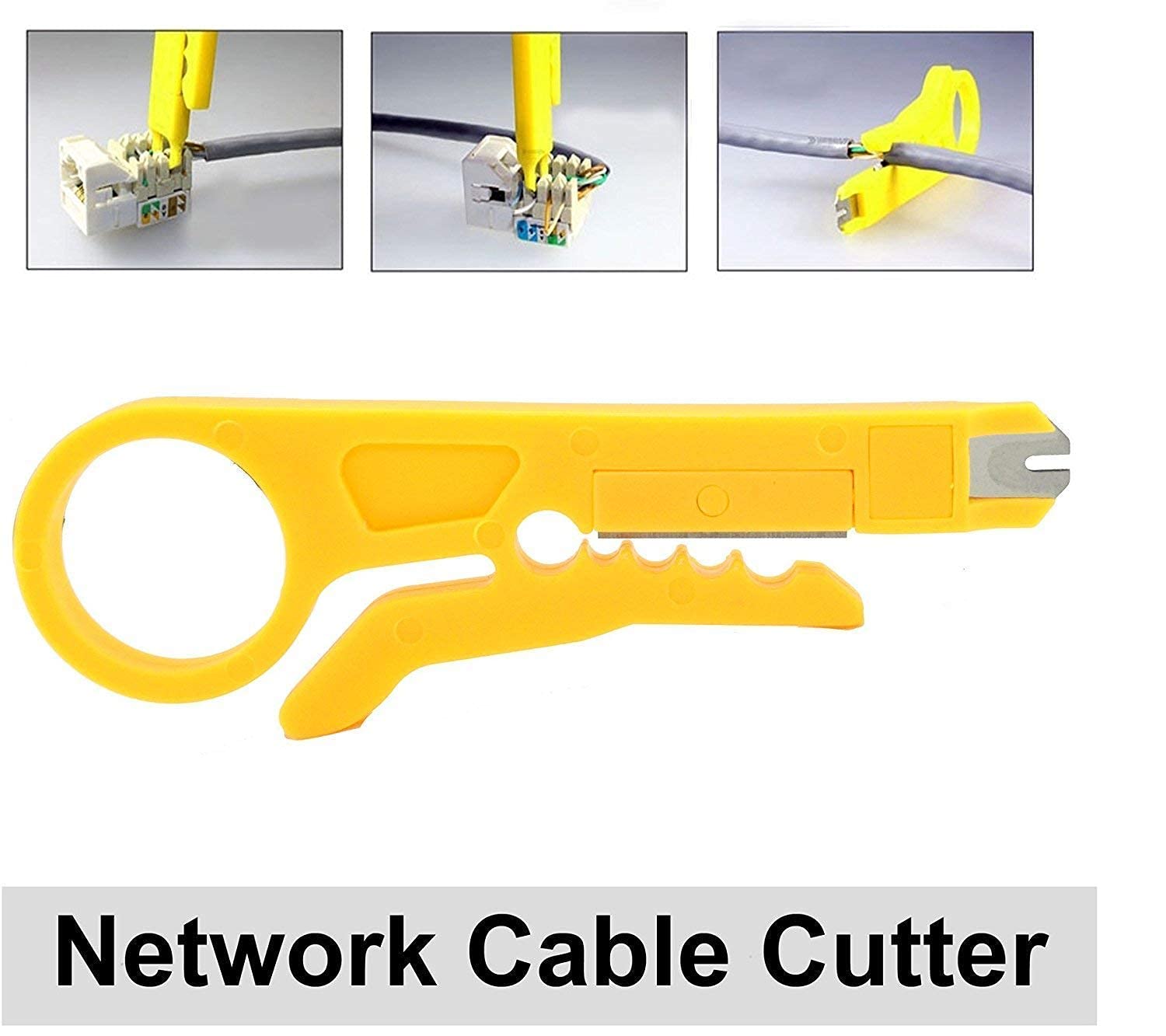 Plan4Buy 3-in-1 Modular Crimping Tool for RJ45 & RJ11 Connectors | Cat5E/Cat6 LAN Cable Cutter & Stripper | Ideal for Network Installations & DIY Home Wiring