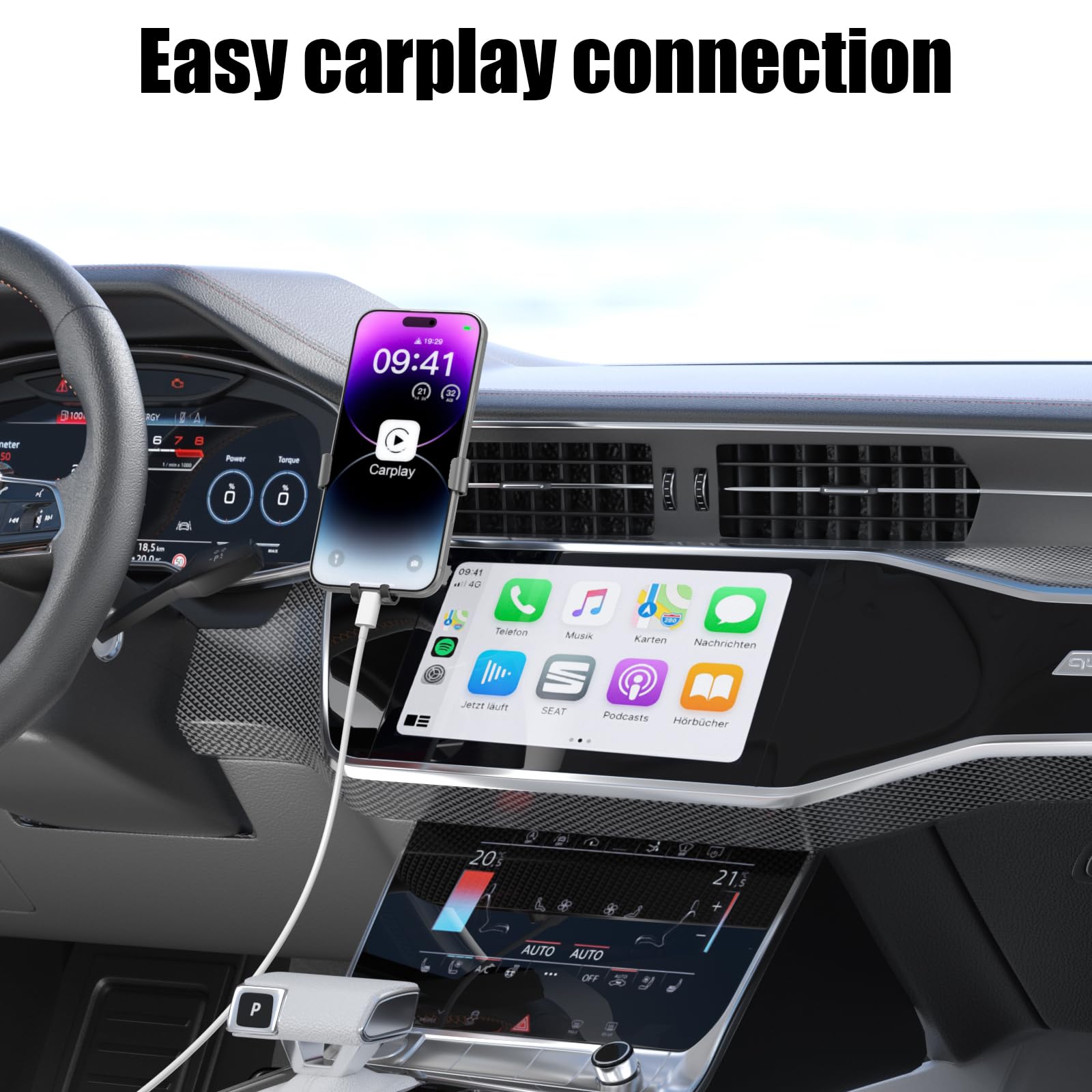 Apple MFi Certified CarPlay Cable 2-Pack - 3FT Fast Charging USB Cable for iPhone 14/13/12/11/13 Pro/13 Max/X/XS/XR & iPad - White Car Charger Cord - Perfect for Road Trips & Daily Commutes