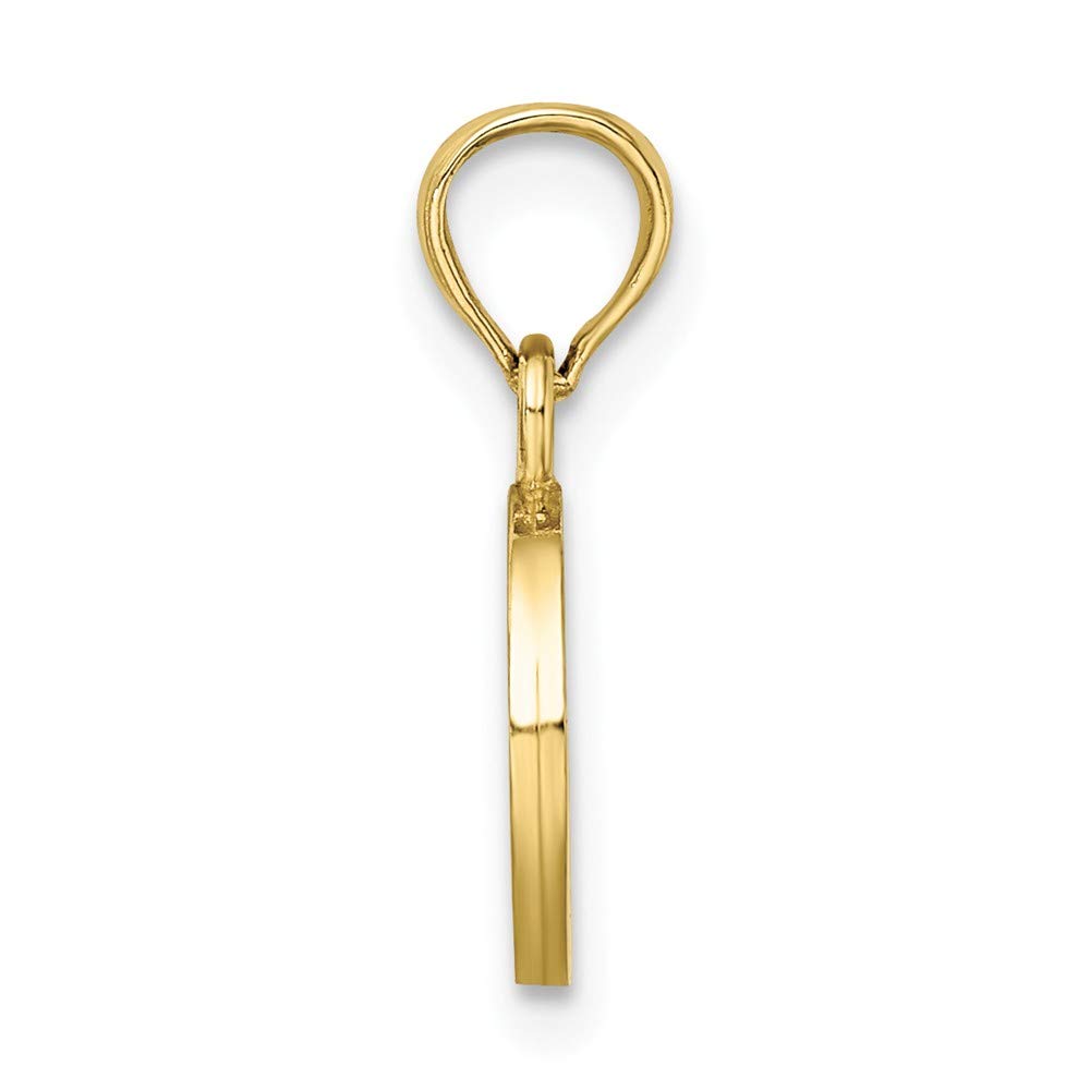 10K Yellow Gold Small Letter O Block Initial Charm Necklace - 18