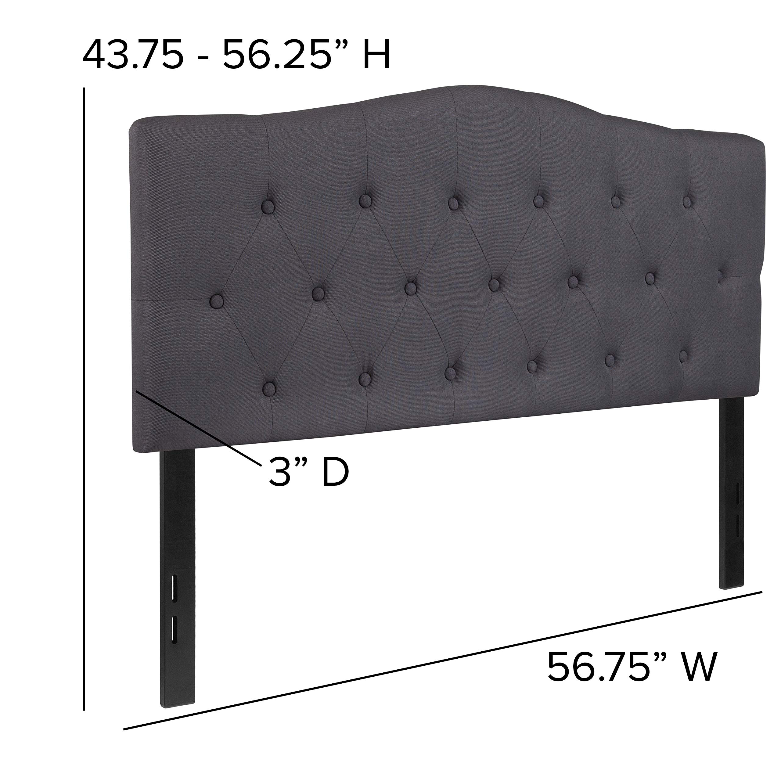 Dark Gray Tufted Upholstered Full Size Headboard - Luxurious Bedroom Decor for Master & Guest Rooms - Perfect for Modern, Contemporary & Farmhouse Style Bedrooms