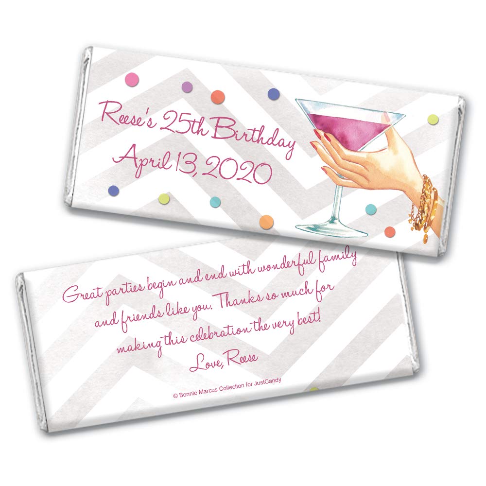 Personalized Chocolate Bars for Adult Birthday Party Favors - 36 Custom Candy Bars - Perfect for Celebrations, Gifts & Events