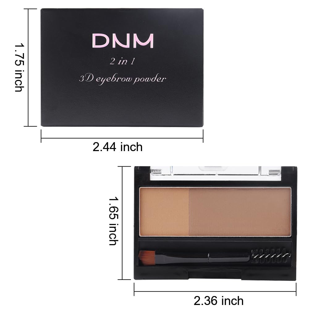 Kaely 2 Color Eyebrow Powder Makeup Kit - Waterproof Brow Contour Palette with Brush & Stencils for Beginners | Natural Brown & Dark Brown Shades | Perfect for Daily Makeup, Salon Use & Travel