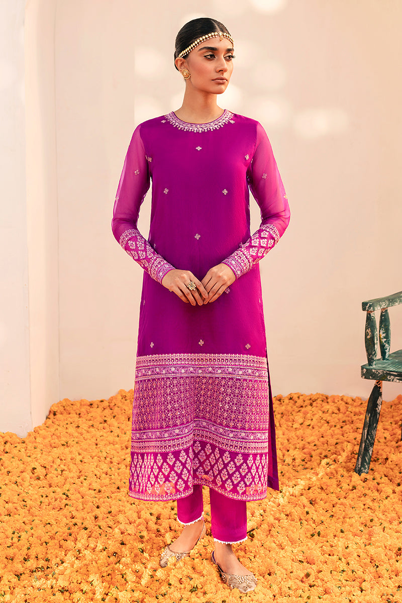 Magenta Plush Embroidered Shirt for Women - Soft & Stylish Casual Blouse - Perfect for Office, Date Night & Everyday Wear