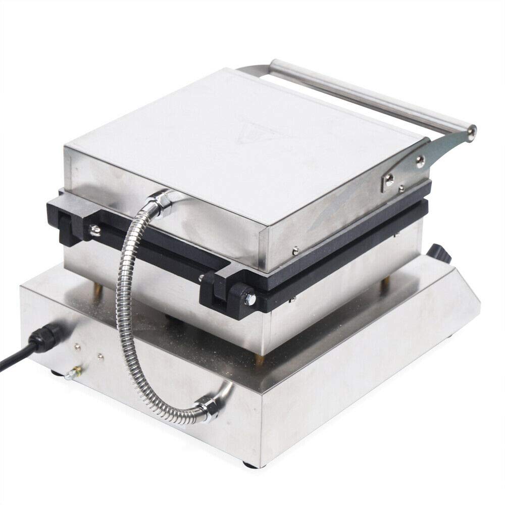 110V Commercial Waffle Maker - Nonstick Electric Square Waffle Iron with Adjustable Temperature (50-300°C) & Timer - 1750W Heavy Duty Waffle Machine for Restaurants, Cafes & Breakfast Buffets - Includes 4 Waffle Plates for Perfect Belgian Waffles Every Time