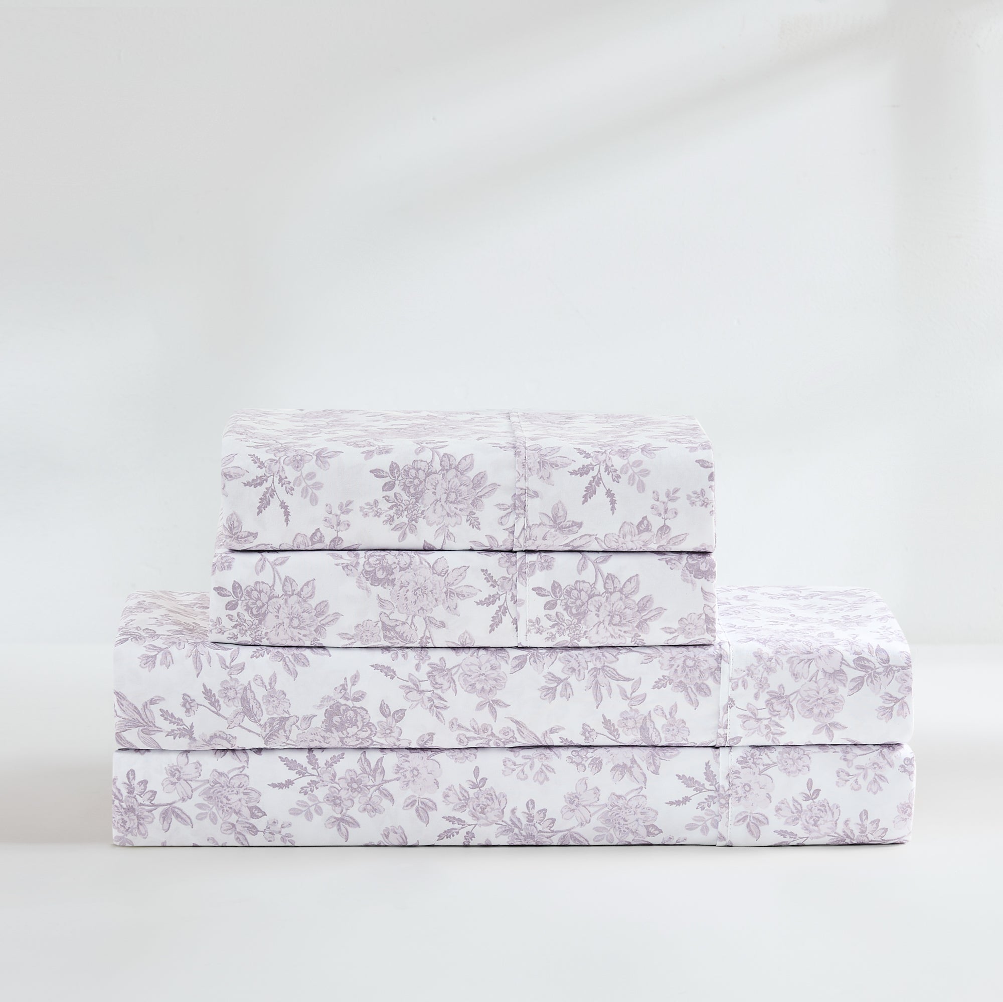 Premium Peony Floral Toile Sheet Set - 100% Cotton Luxury Bedding for Master Bedroom & Guest Room - Soft Breathable Sheets for All Seasons