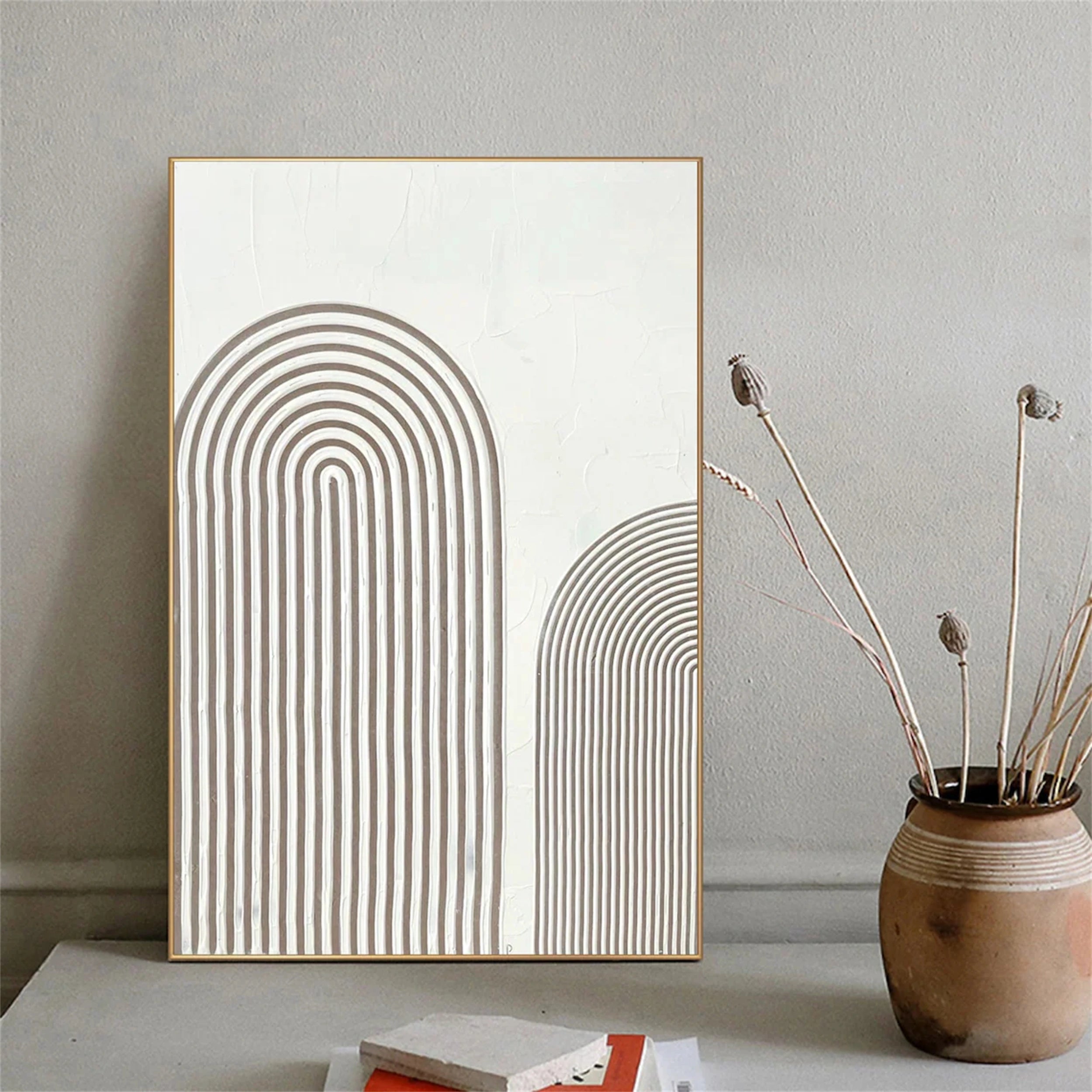 Beige & Brown Abstract Wall Art Print #BB078 - Modern Home Decor for Living Room, Bedroom & Office