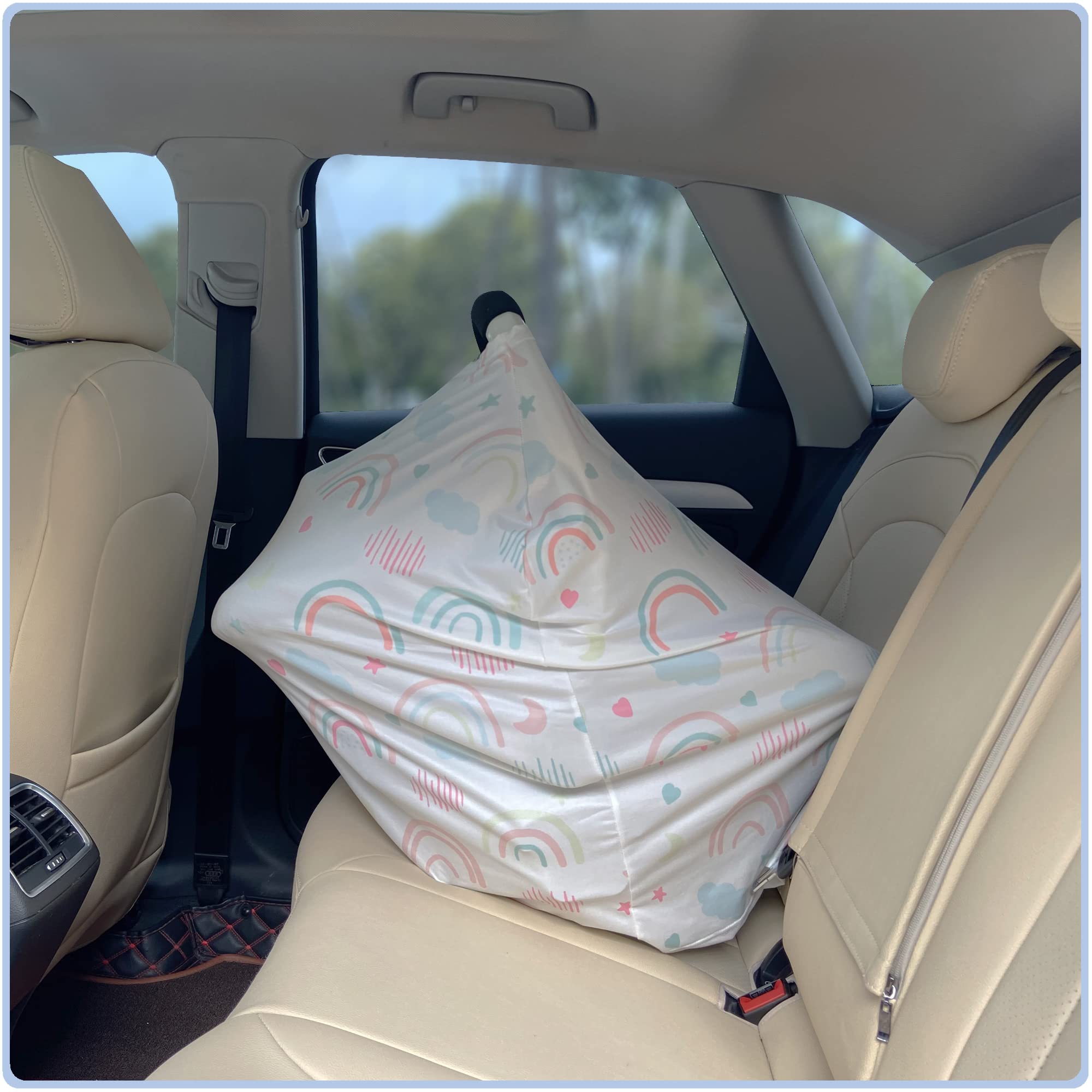 Best Baby Car Seat Covers - Multi-Use Nursing Car Seat Canopy & Breastfeeding Cover, Perfect Baby Shower Gift for Boys & Girls (Rainbow) - Ideal for Travel, Nursing Privacy & Outdoor Protection