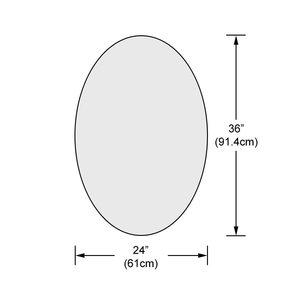 Modern Oval Frameless Wall Mirror - 24