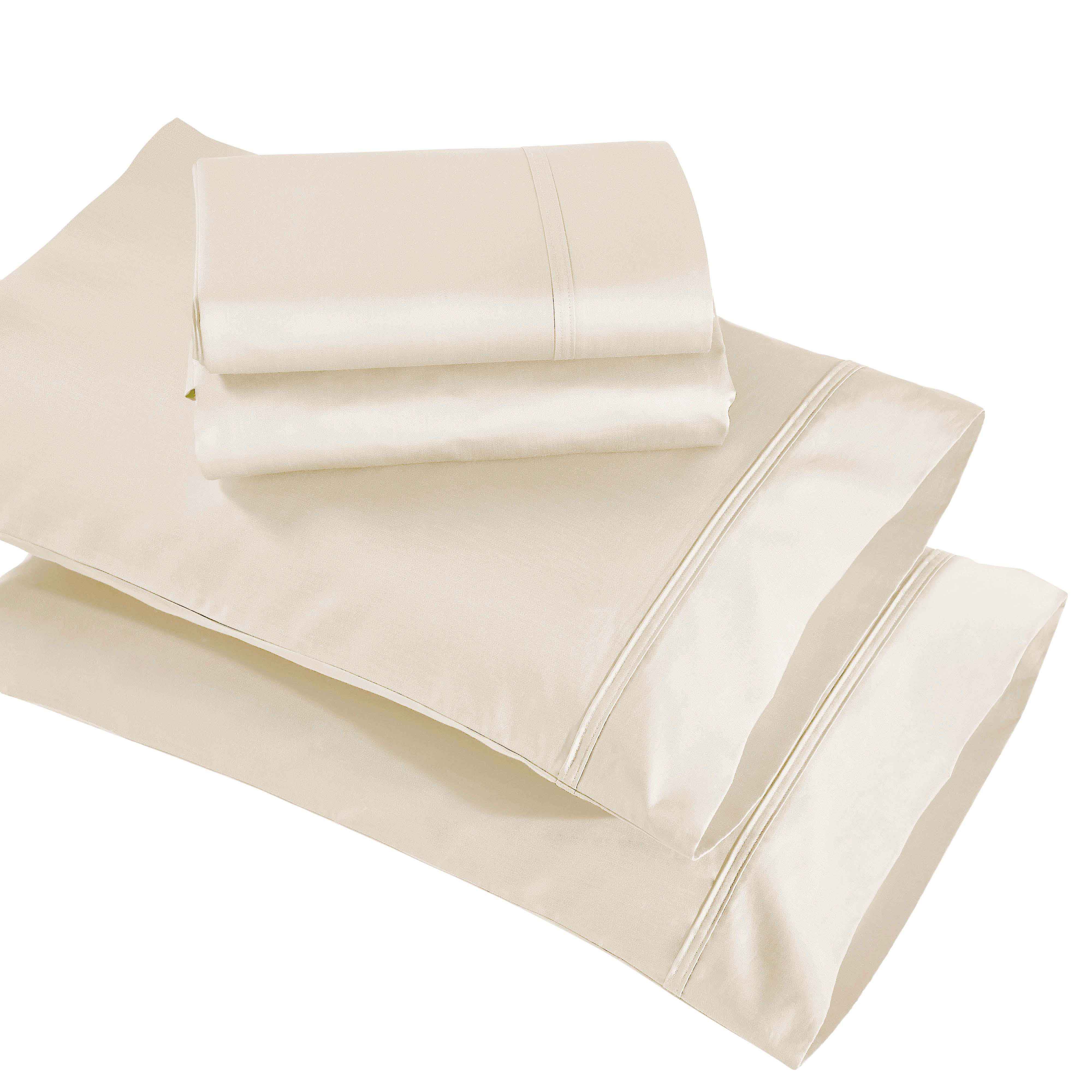 Premium 850 Thread Count 100% Cotton Solid Color Bed Sheet Set - Ultra Soft & Breathable for Comfortable Sleep - Perfect for Master Bedroom, Guest Room & Luxury Hotels