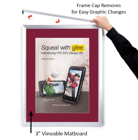 Premium Euro Style Slide-In Picture Frame for 30x40 Posters - Includes 3 Wide Matboards - Perfect for Home Decor, Art Displays & Office Wall Art