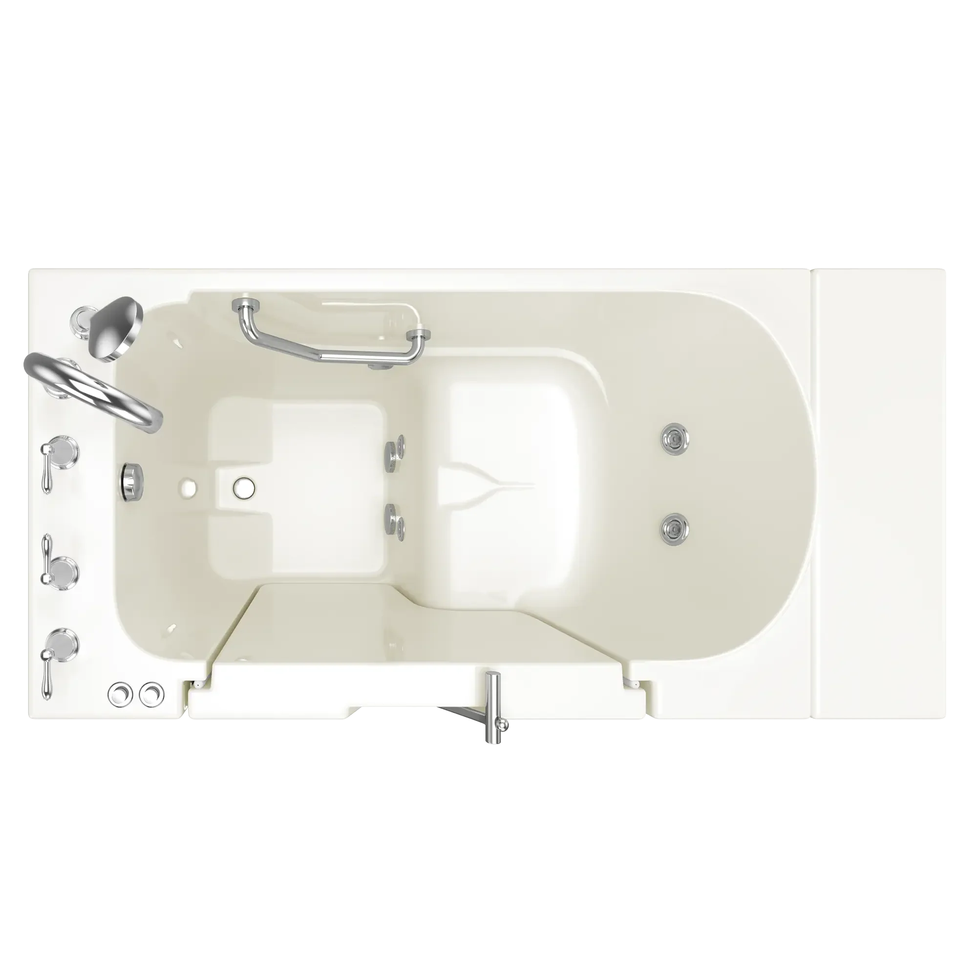 30 x 52 Inch Gelcoat Walk-in Bathtub with Whirlpool System - Left Hand Drain & Faucet Included | Ideal for Seniors & Mobility Support | ADA Compliant Bath Tub for Safe Relaxation