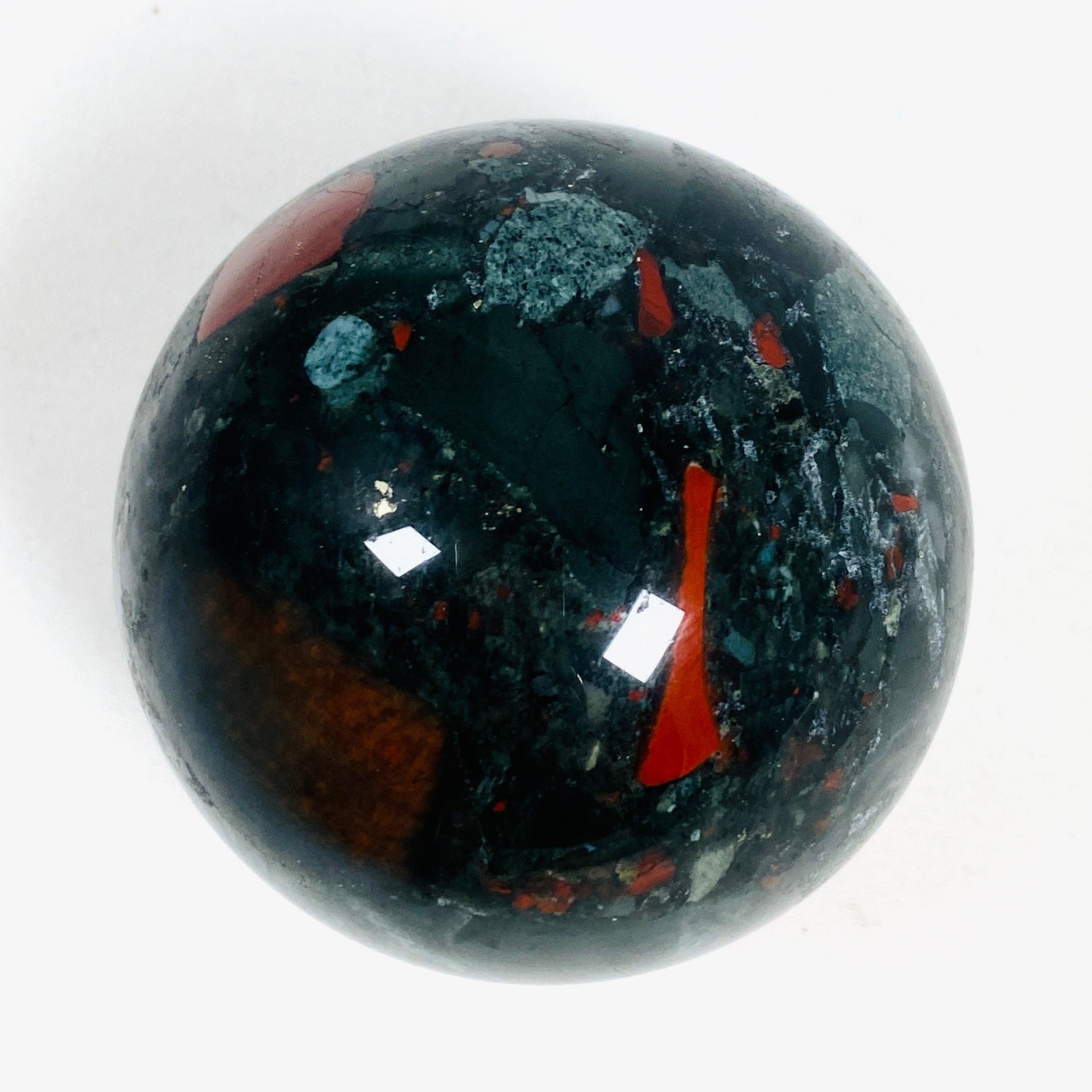 African Bloodstone Sphere ABS 2 - Natural Healing Crystal for Meditation, Energy Work & Home Decor - Perfect for Reiki, Chakra Balancing & Spiritual Gifts