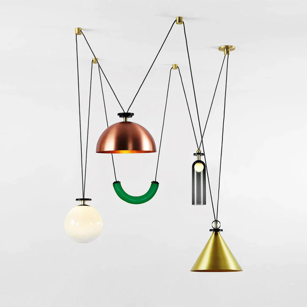 Modern Geometric Shape Art Chandelier - Elegant Lighting Fixture for Living Room, Dining Room, and Bedroom Decor