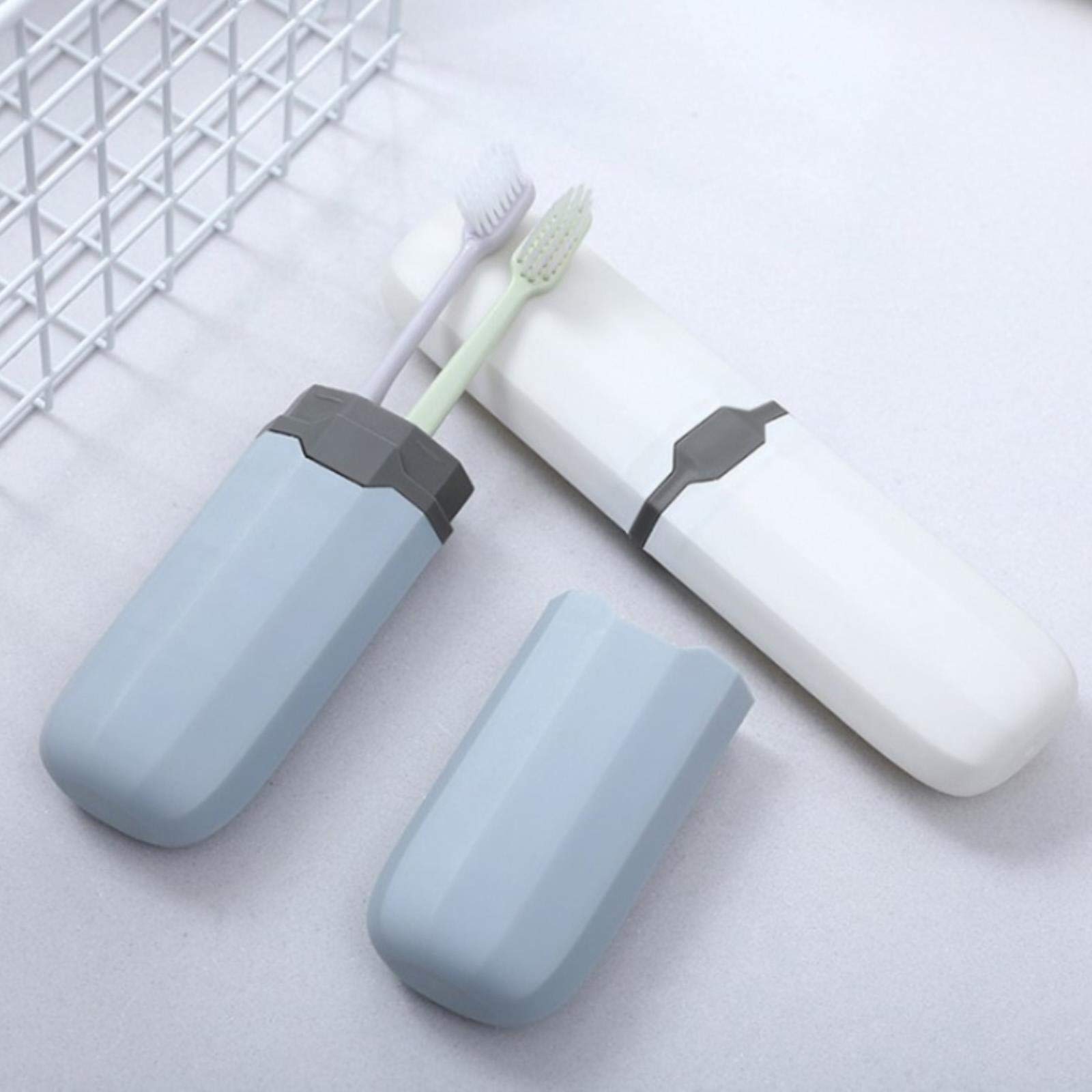 Portable Wheat Straw Toothbrush Case - Travel & Outdoor Storage