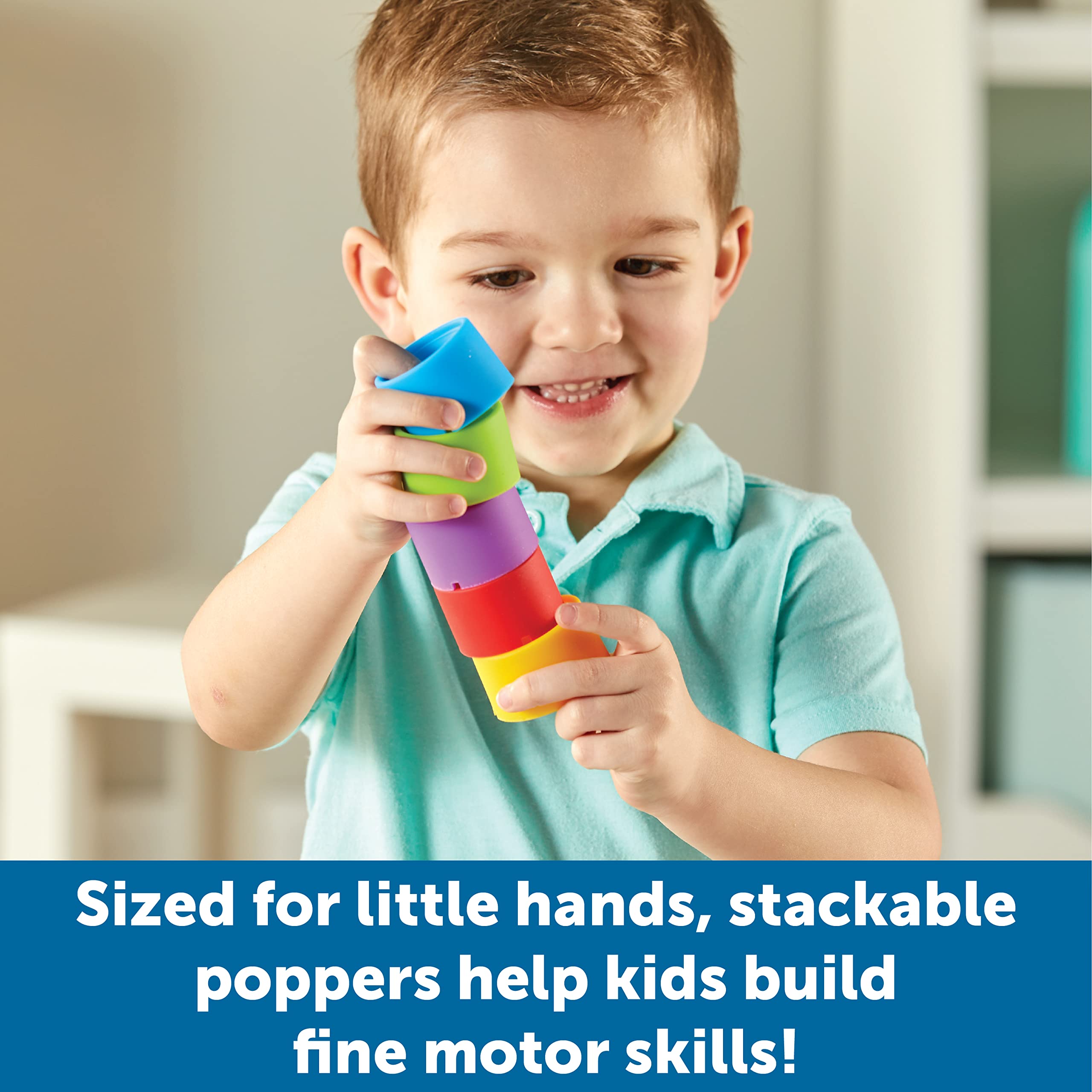 Learning Resources Rainbow Emotion Fidget Poppers - 5-Piece Sensory Toy Set for Social Emotional Learning, Stress Relief & Focus - Toddler Sensory Toys for Autism, ADHD, Anxiety - Perfect for Easter Basket Stuffers, Classroom & Home Use (Ages 3+)
