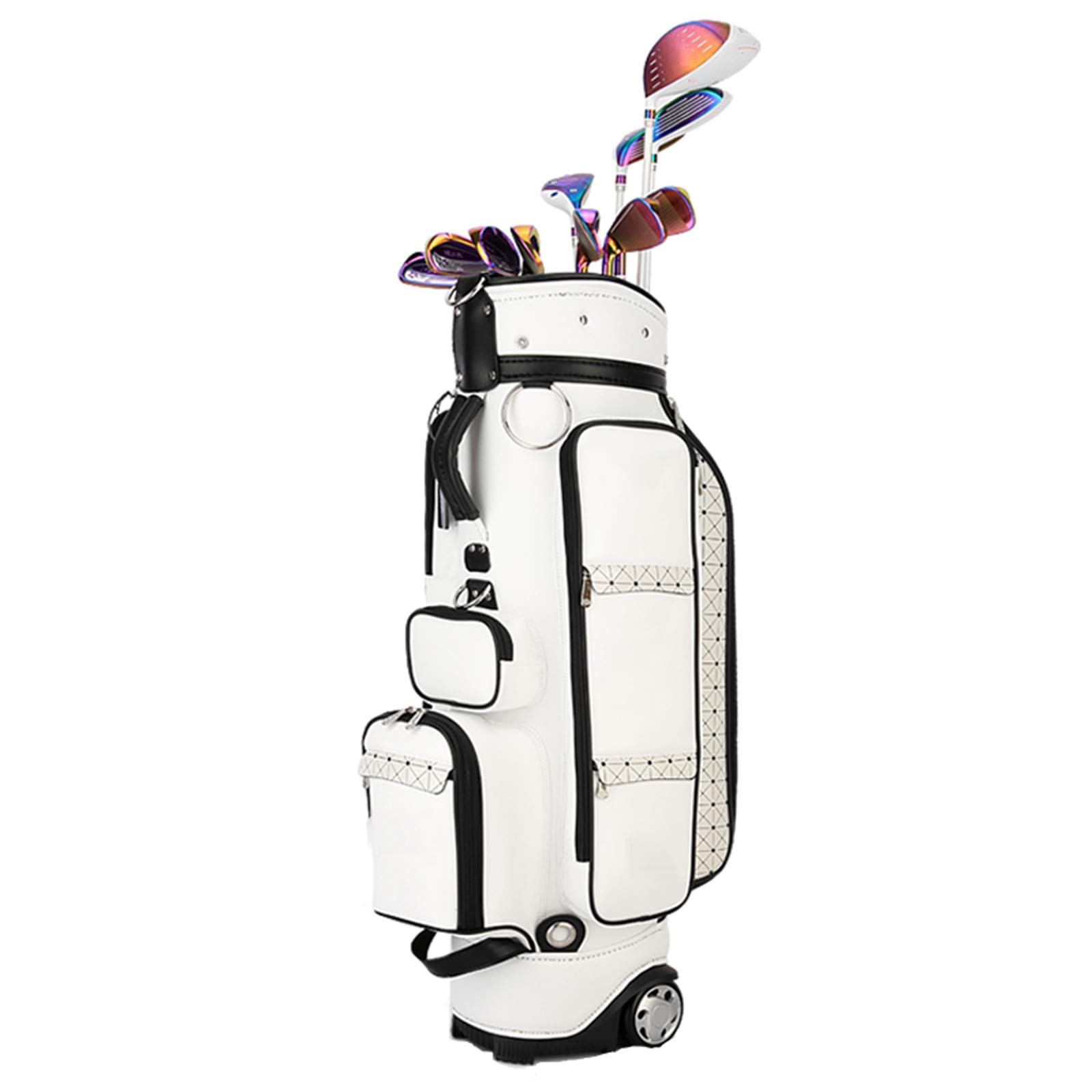 DPELK Soft-Sided Golf Travel Bag - Lightweight Golf Cart Bag & Women's Stand Bag for Driving Range - Easy Carry Duffle with Wheels for Air Travel & Golf Course Practice