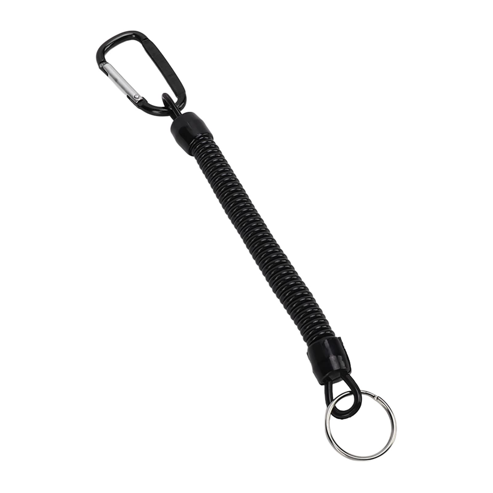 WESE Retractable Spring Elastic Security Rope - Anti-Rust, Lightweight & Durable Hiking Gear for Outdoor Activities (Black) | Perfect for Camping, Backpacking & Trail Safety