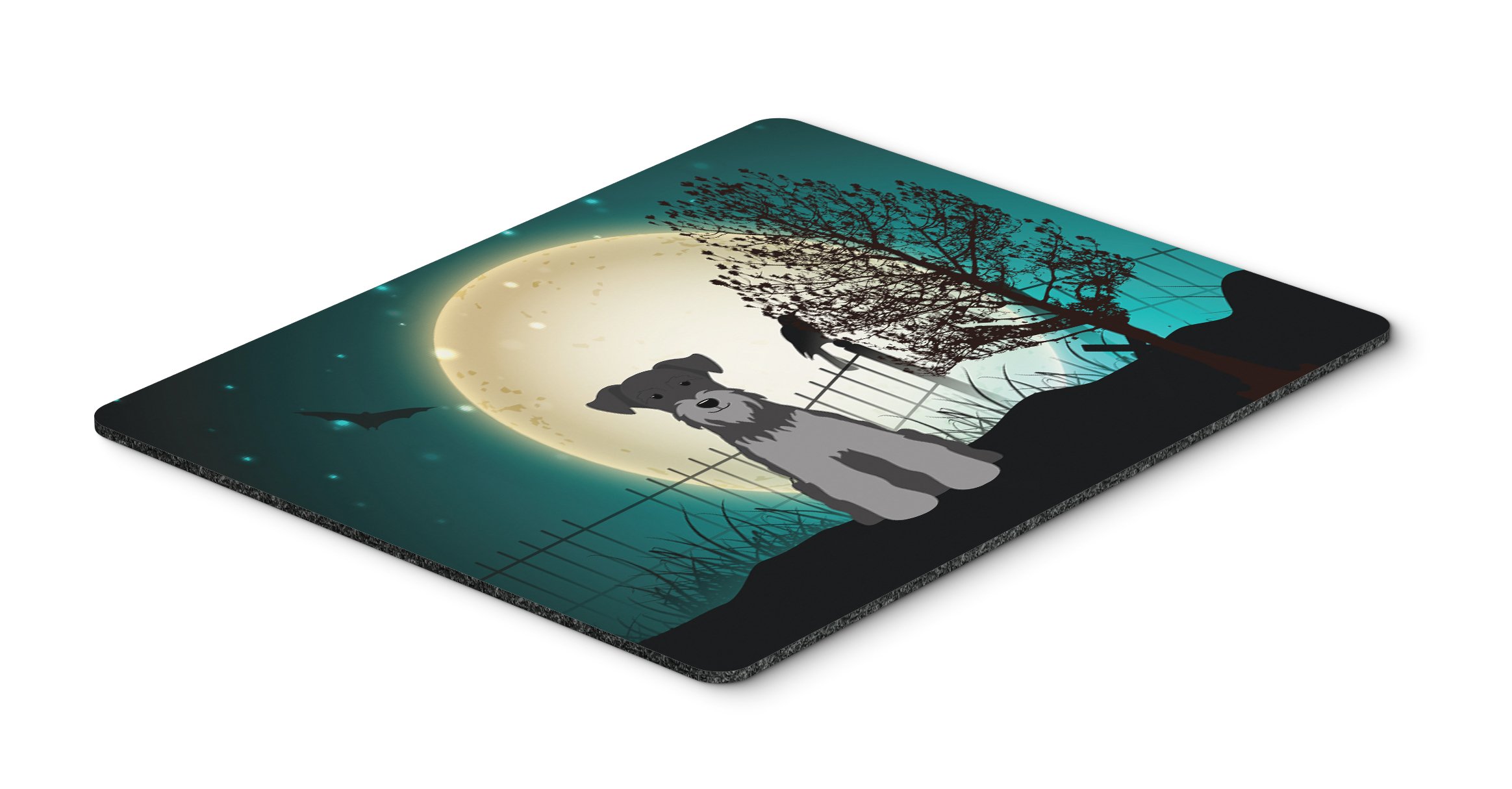 Halloween Scary Miniature Schnauzer Mouse Pad - Black & Silver Large Washable Mouse Mat for Computer, Laptop, Gaming & Office | Perfect for Halloween Decor & Home Workspace Accessories