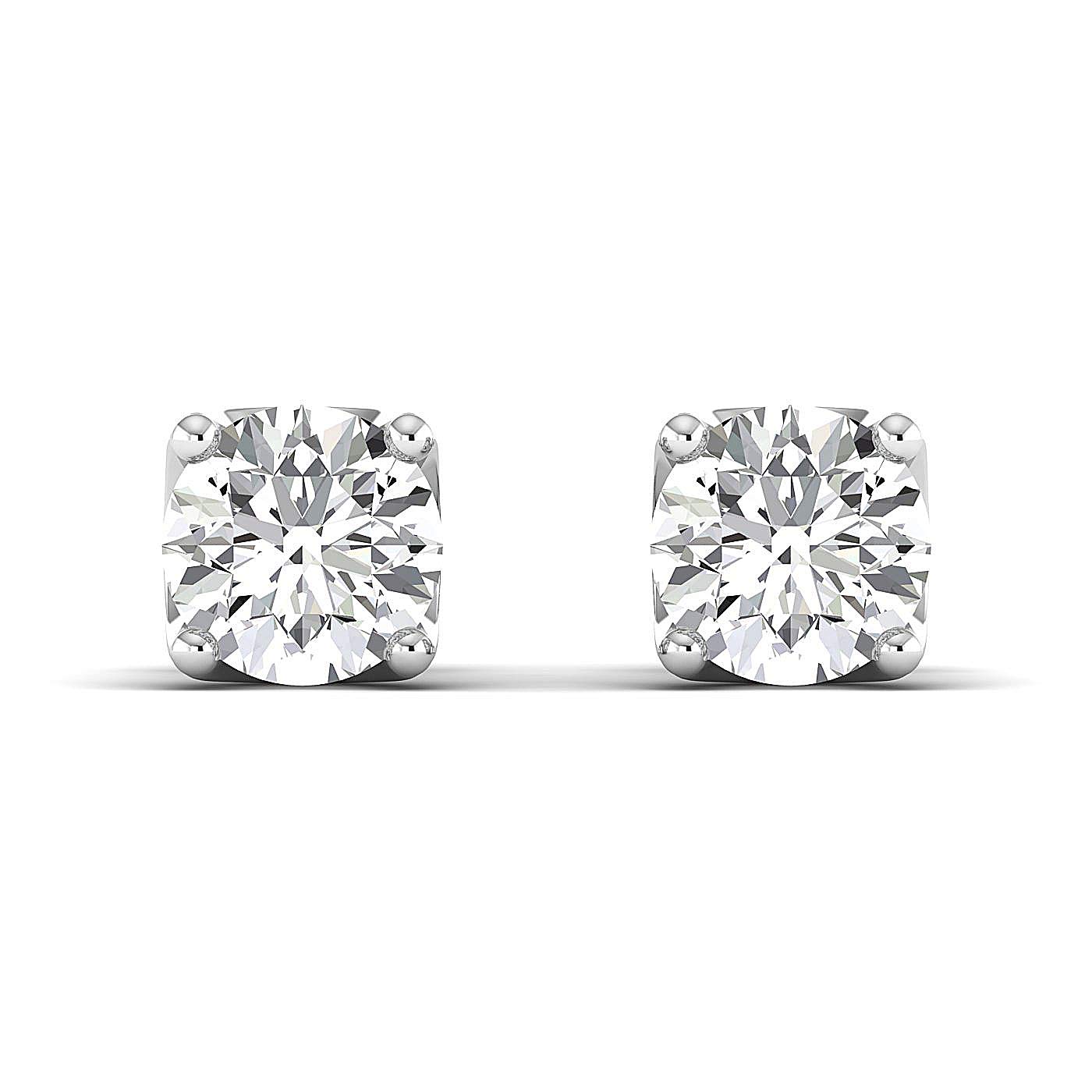 Back to School Sale: Round Brilliant Cut Moissanite Diamond Stud Earrings (0.30-4.00ct, 18K White Gold, FG Color, VVS Clarity) - Perfect for Graduation Gifts, Prom Jewelry & Everyday Elegance
